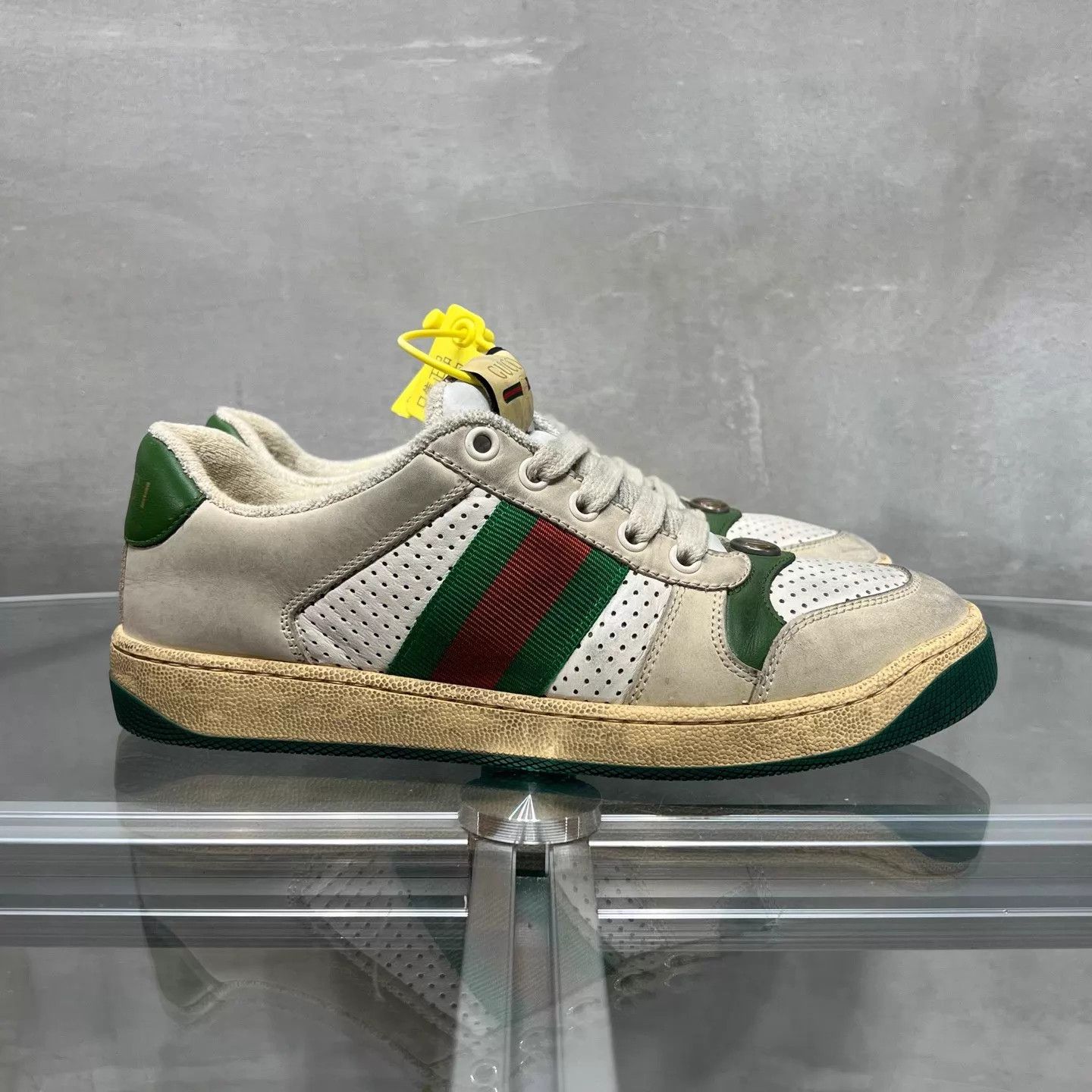 Gucci Gucci Green Enamel Dirty Sneakers 37 Size US 6.5 / IT 36.5 - 4 Thumbnail