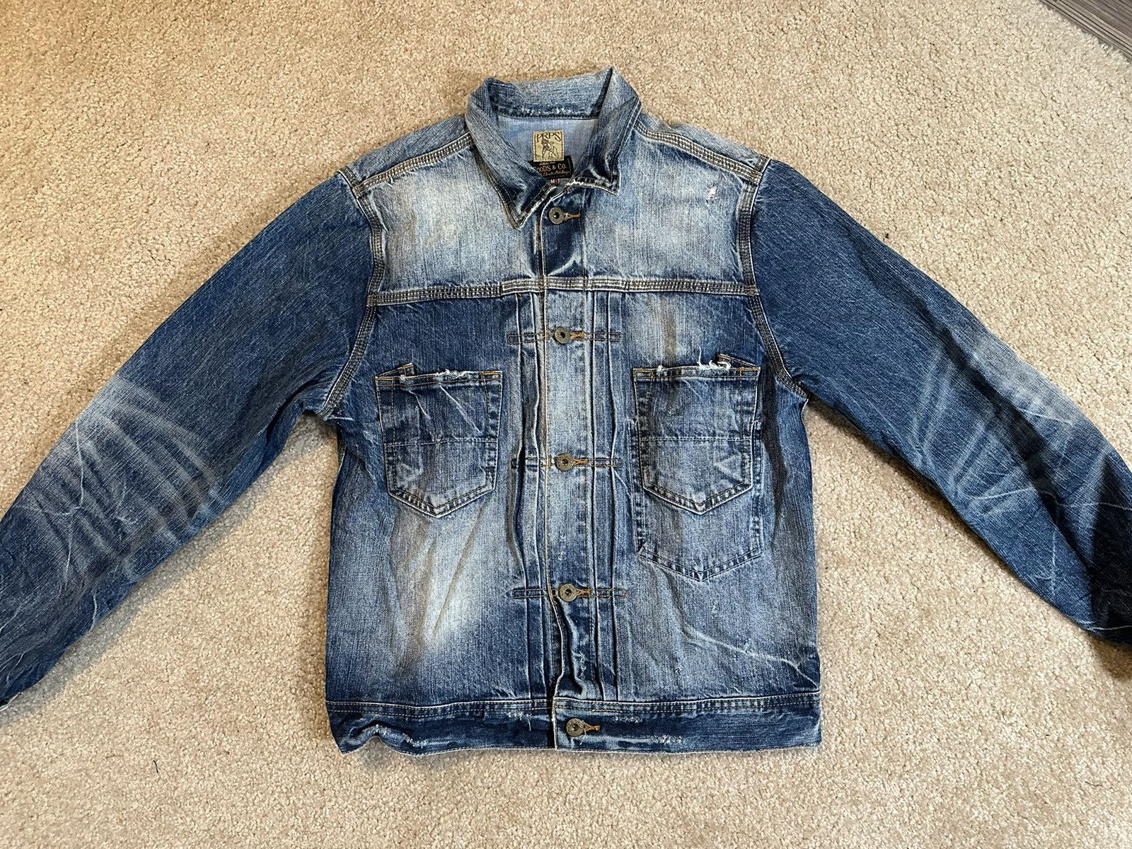 image of Prps Denim Jacket Medium in Blue, Men's