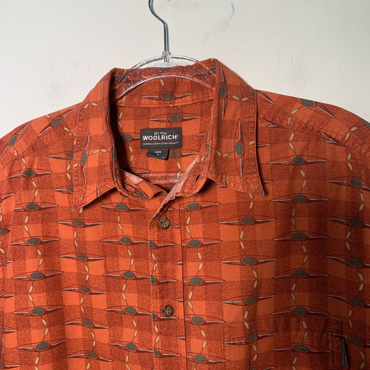 Woolrich Woolen Mills Woolrich Shirt Mens Size L Orange Kayak Outdoor Short Sleeve Size US L / EU 52-54 / 3 - 2 Thumbnail