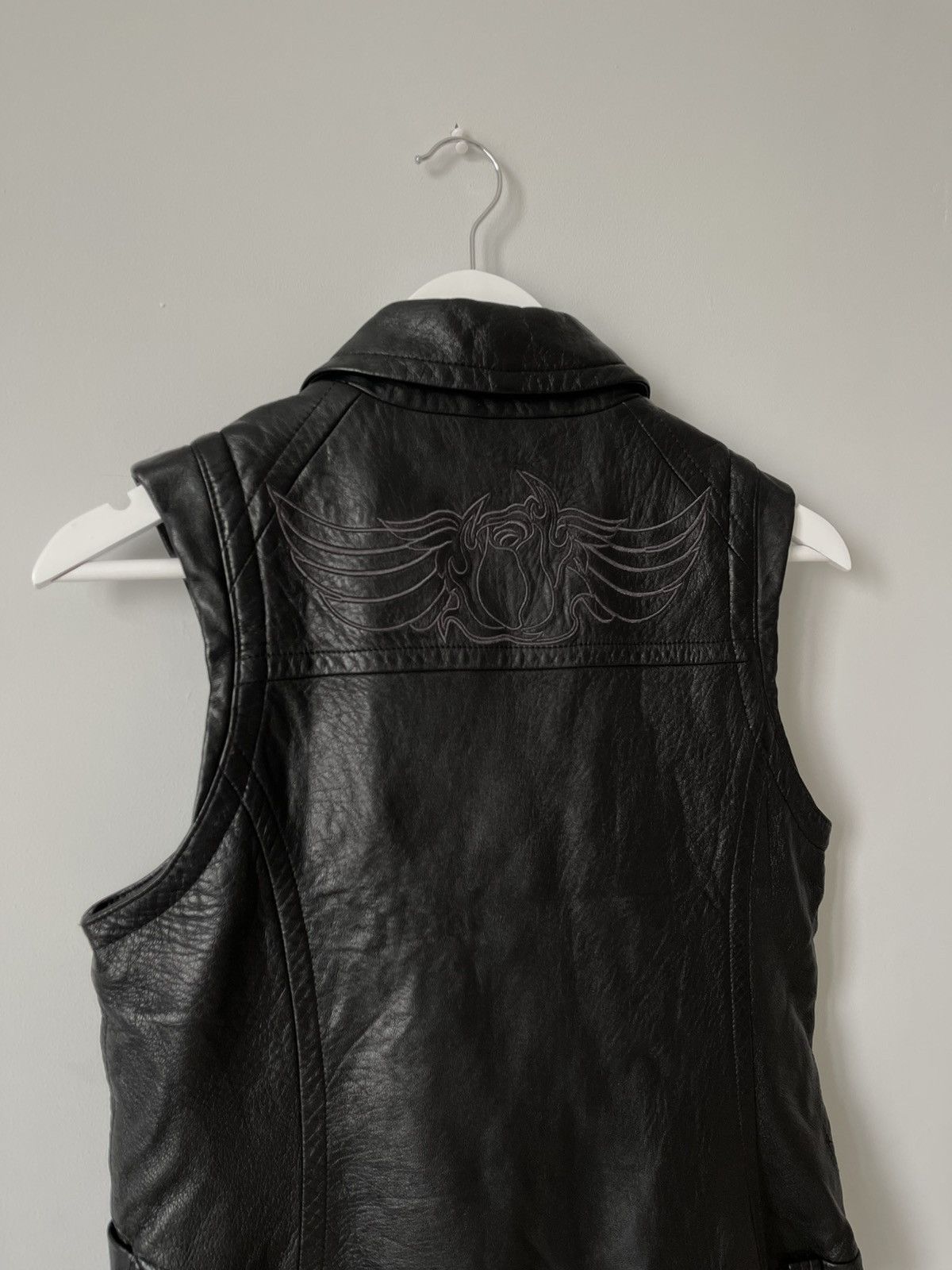 Harley Davidson Vintage Harley Davison Zip Up Leather Vest Embroidered Logo Size S / US 4 / IT 40 - 11 Thumbnail