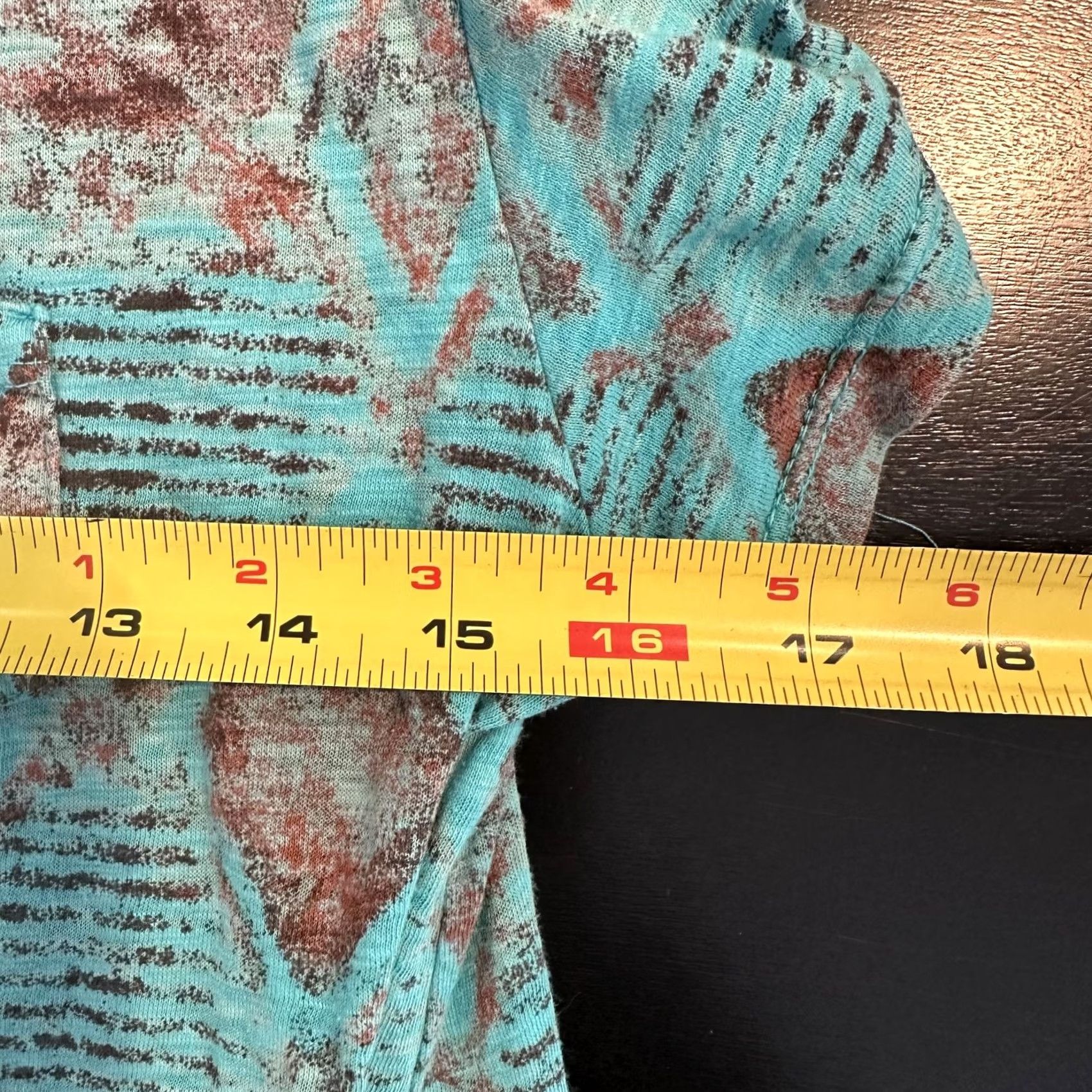 Vintage Fresh Produce Shirt Womens Medium Blue Geometric Diamond Print Boho Pocket Tunic Size M / US 6-8 / IT 42-44 - 6 Thumbnail