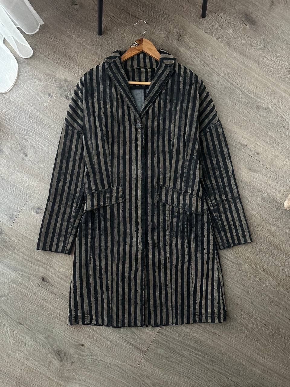 Annette Gortz × Japanese Brand × Vintage Vintage Japanese Avant Garde Striped Womesn Coat Jacket Size M / US 6-8 / IT 42-44 - 2 Thumbnail
