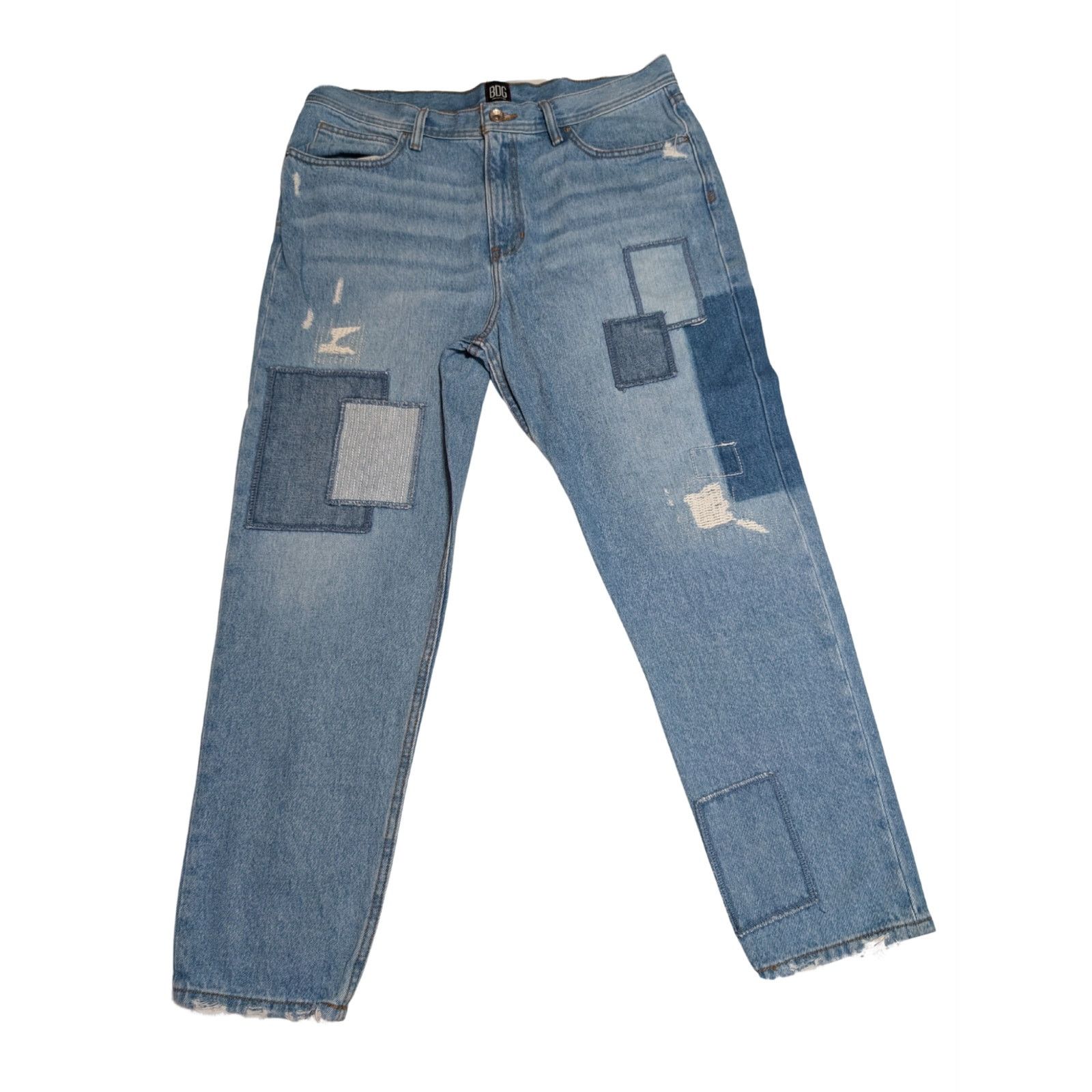 Bdg Urban Outfitters BDG Dad Jean Slim Taper Blue Patchwork Pant Size US 36 / EU 52 - 2 Thumbnail