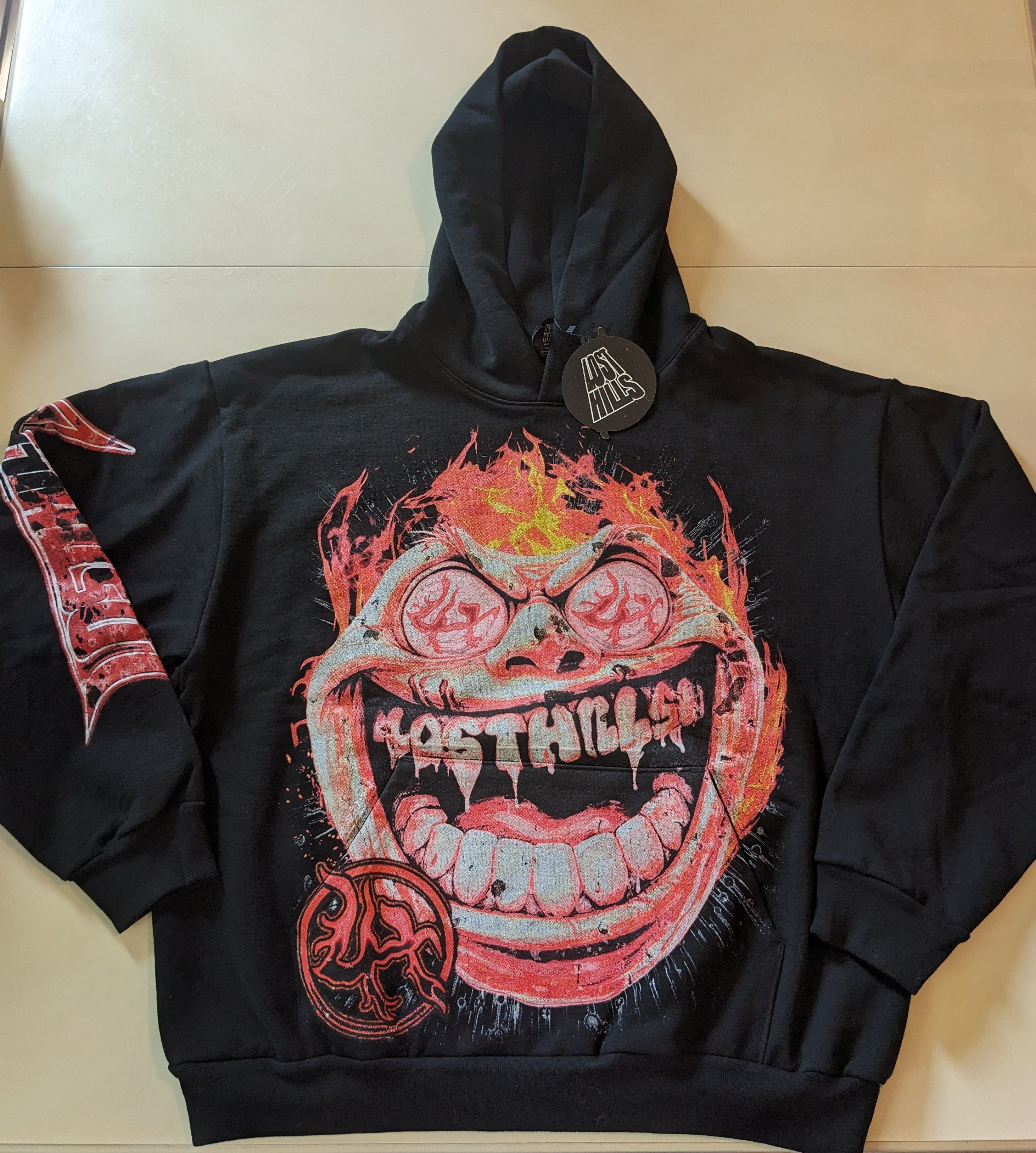 Lost Hills Hoodie - Smiling Burn - Black And Red LH4007