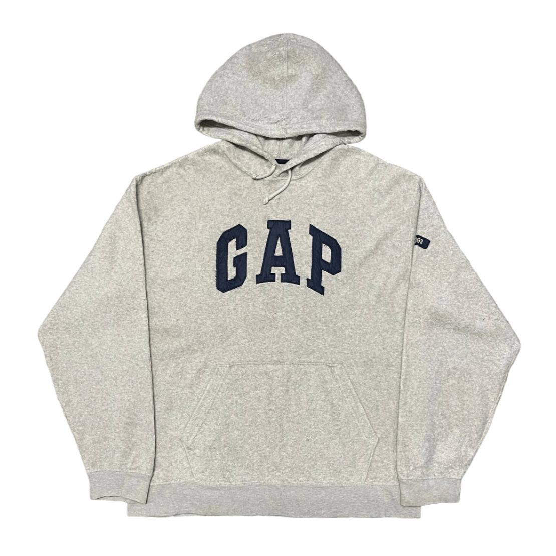 image of Vintage Gap Hoodie Big Logo Fleece in Grey, Men's (Size Large)