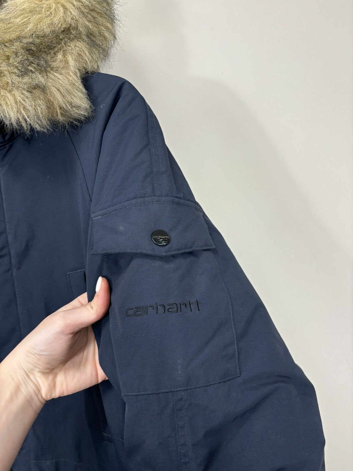 Carhartt Vintage Carhartt WIP Men’s Navy Fur Anchorage Parka Jacket Size US S / EU 44-46 / 1 - 7 Thumbnail