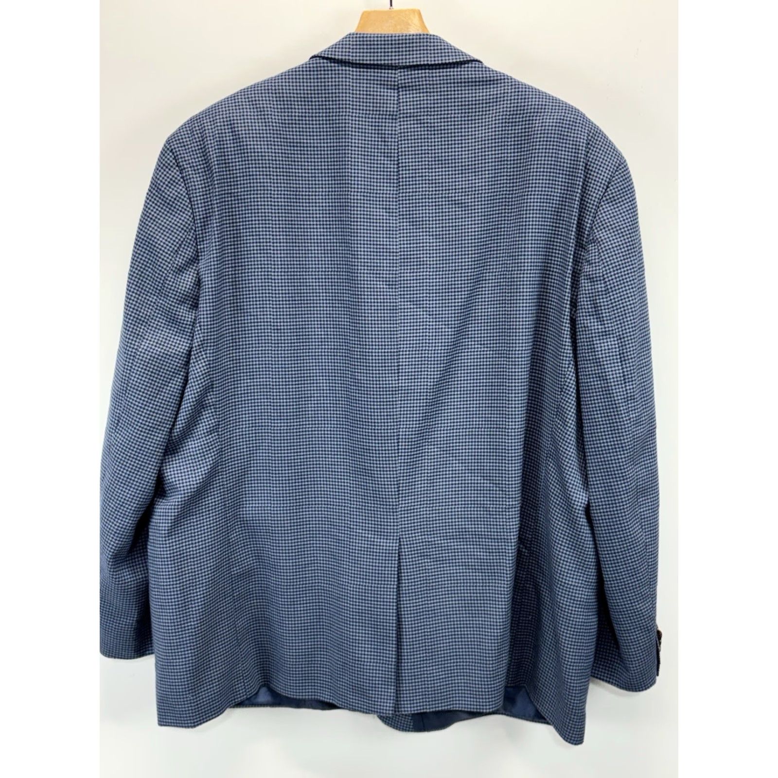 Ralph Lauren VINTAGE Lauren Ralph Lauren Sport Coat Blazer Jacket Men’s 54R Blue Small Check Gingham Blazer Mens 54R Blue Check Gingham Sports Coat Size 54R - 3 Thumbnail