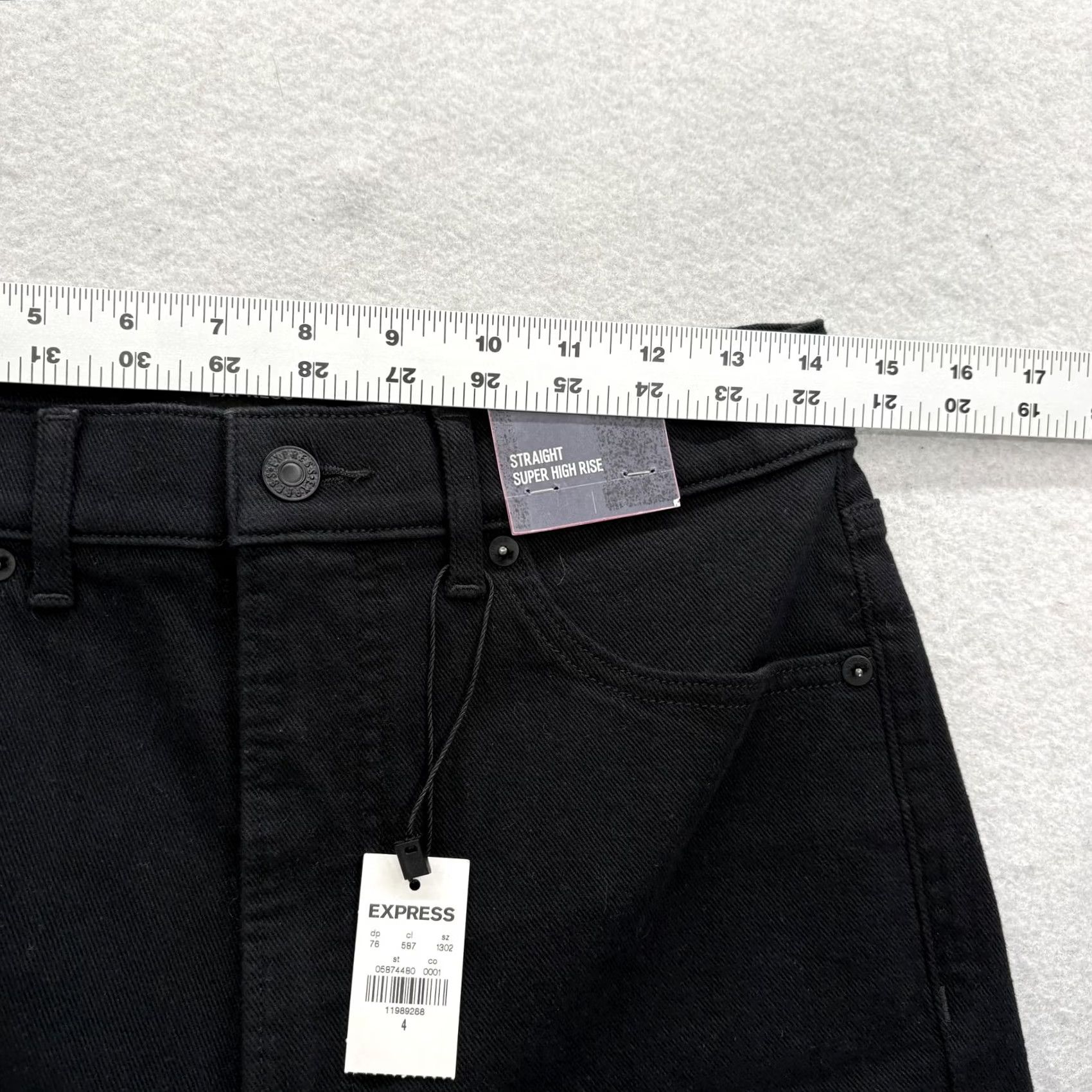 Express Express Jeans Slim Ankle High Rise Womens 6 Black Distressed NWT Grunge 5-Pocket Denim Pocketed Stretch Vintage No Size 28" / US 6 / IT 42 - 7 Thumbnail
