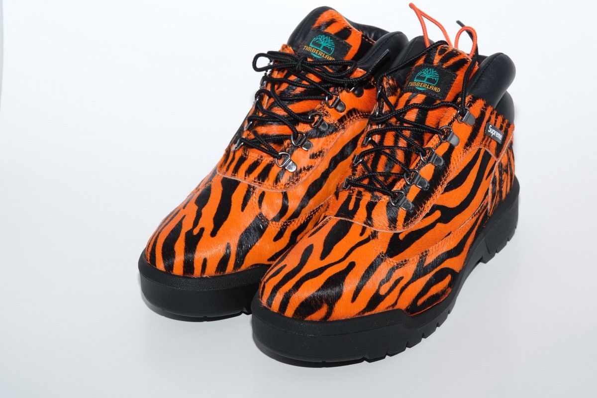 Supreme × Timberland Timberland Supreme Field Boot Tiger Mens 8.5 Orange Zebra Size US 8.5 / EU 41-42 - 1 Thumbnail