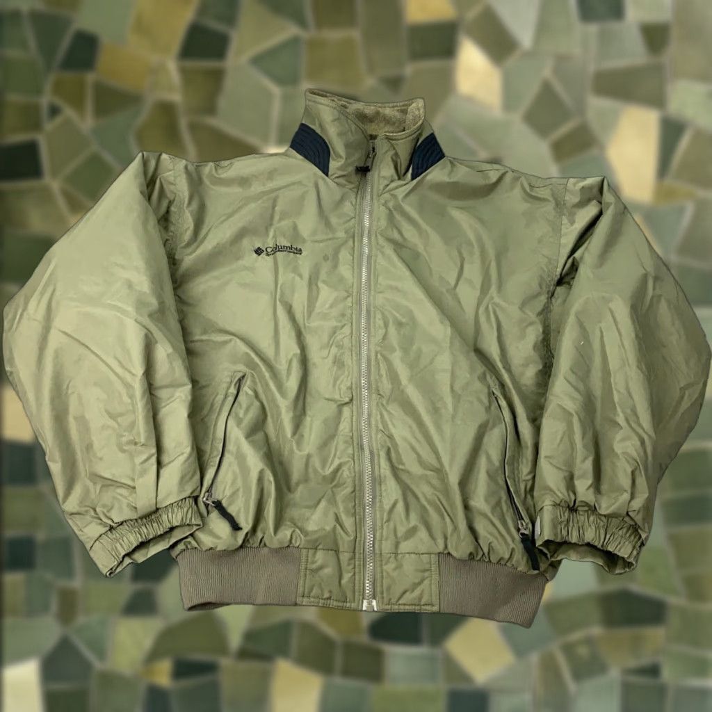 Vintage VINTAGE Columbia Bomber Jacket Mens M Beige Nylon Lined Full Zip 90s Retro Army Casual Workwear Size US M / EU 48-50 / 2 - 1 Thumbnail