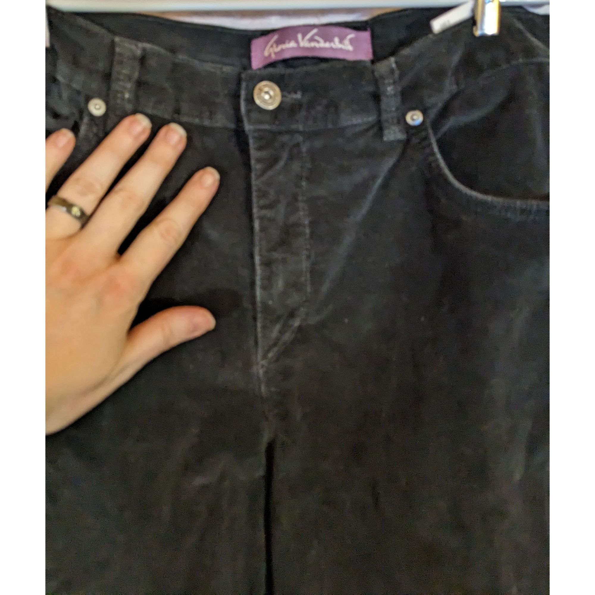 Gloria Vanderbilt Gloria Vanderbilt Black Corduroy Pants With Sparkly Pocket A Size 34" / US 12 / IT 48 - 3 Thumbnail