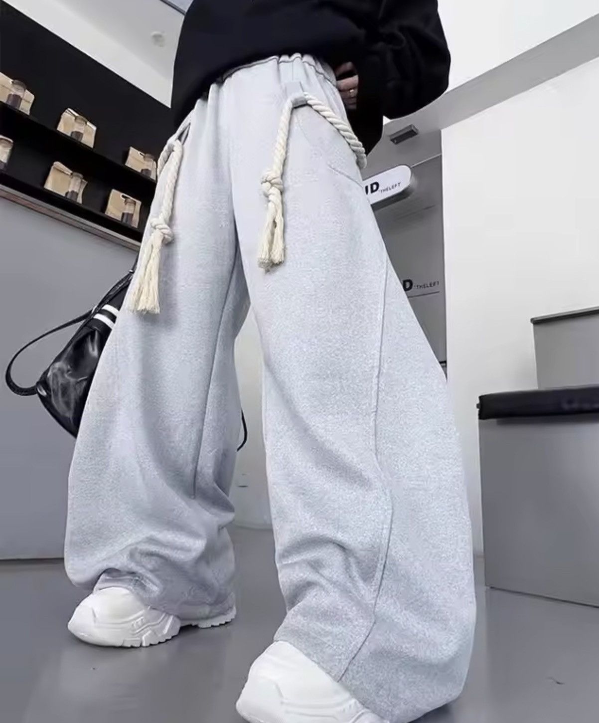 Japanese Brand Archive Grey Oversized Rope Sweatpants Size US 31 - 3 Thumbnail