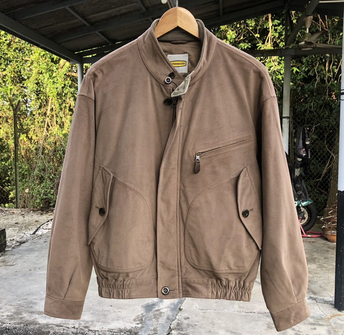 Japanese Brand Vintage Intermezzo Suede Bomber Jacket Size US M / EU 48-50 / 2 - 2 Thumbnail