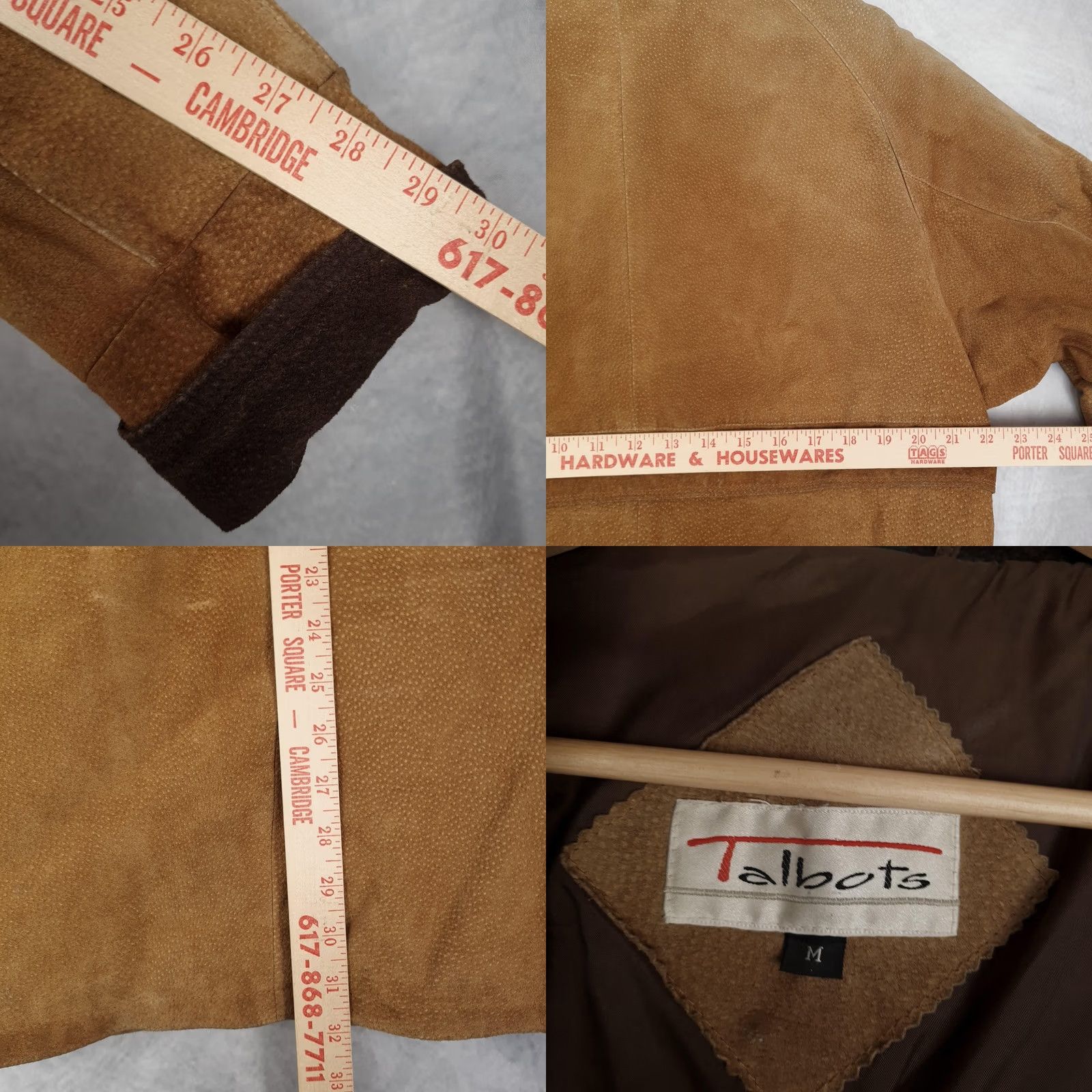Talbots VINTAGE Talbots Coat Suede Leather Overcoat Women Medium Brown Corduroy Collar Pockets Button Front Size M / US 6-8 / IT 42-44 - 11 Thumbnail