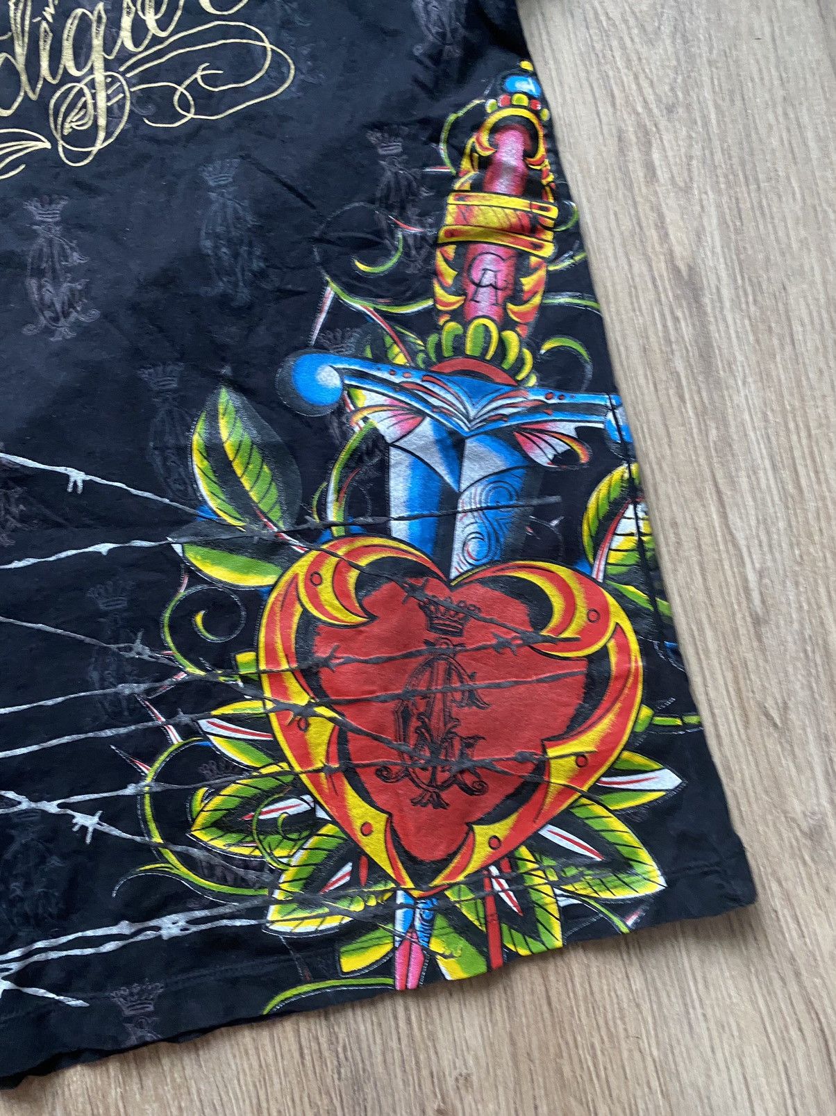 Christian Audigier Vintage Christian Audigier Y2K crazy over print Ed Hardy tee Size US L / EU 52-54 / 3 - 3 Thumbnail