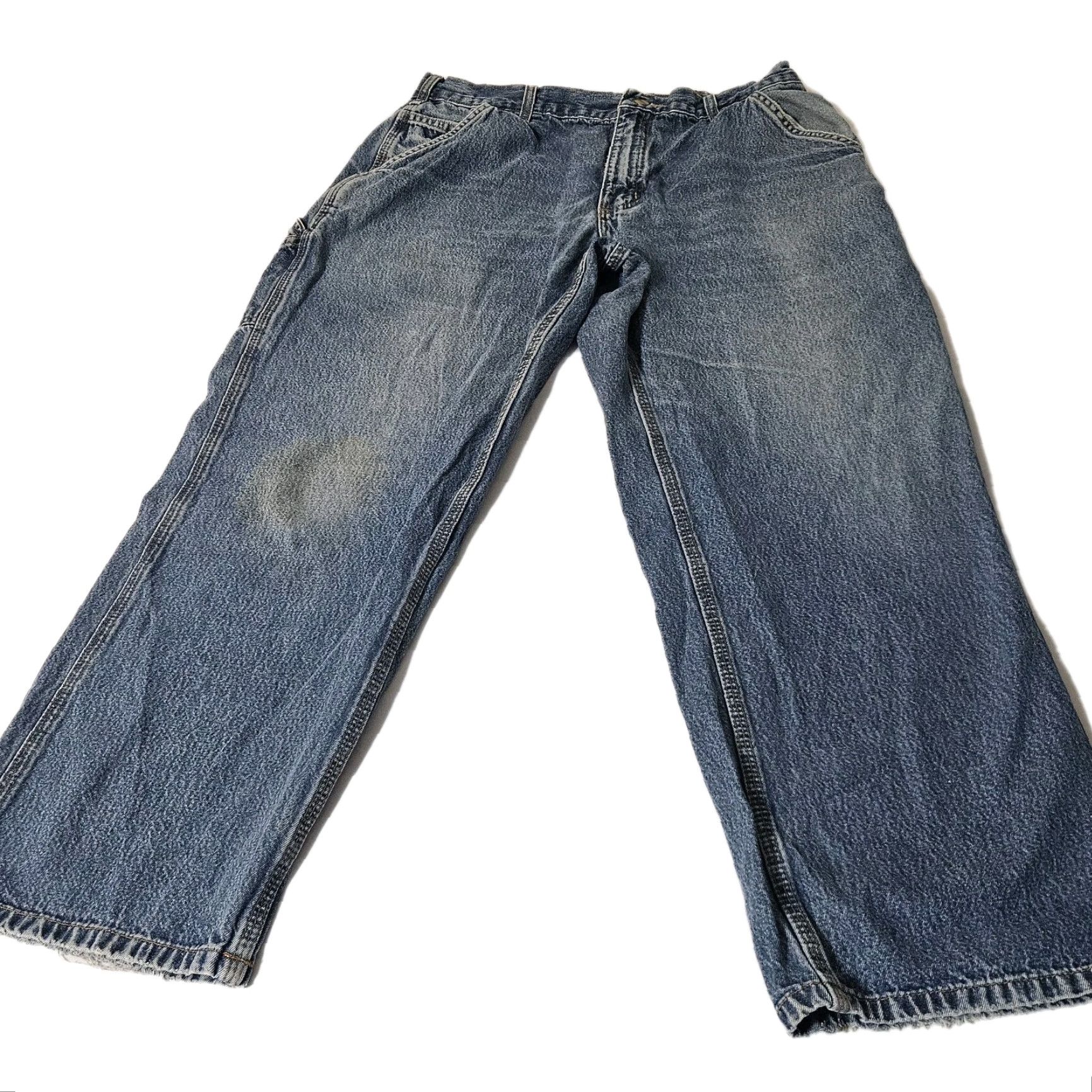 Carhartt Carhartt Jeans Mens 34x28 Blue Denim Loose Original Fit B13 DPS Carpenter Work Jeans Relaxed Straight Mens Blue Denim Regular 34x28 Size US 34 / EU 50 - 3 Thumbnail