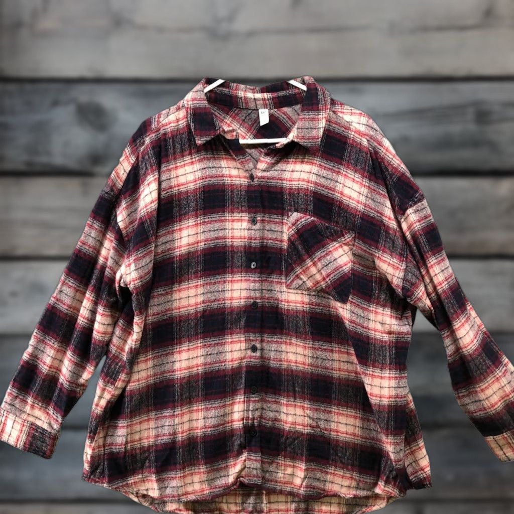 Vintage BP Oversized Flannel Shirt Womens L Lightweight Pink Plaid Casual Button-Up Size L / US 10 / IT 46 - 1 Thumbnail