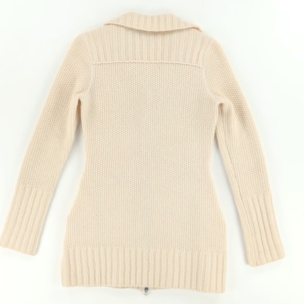 Armani Exchange Armani Exchange Full Zip Shaping Knit Sweatshirt Beige Women's S Shirt Size S / US 4 / IT 40 - 4 Thumbnail