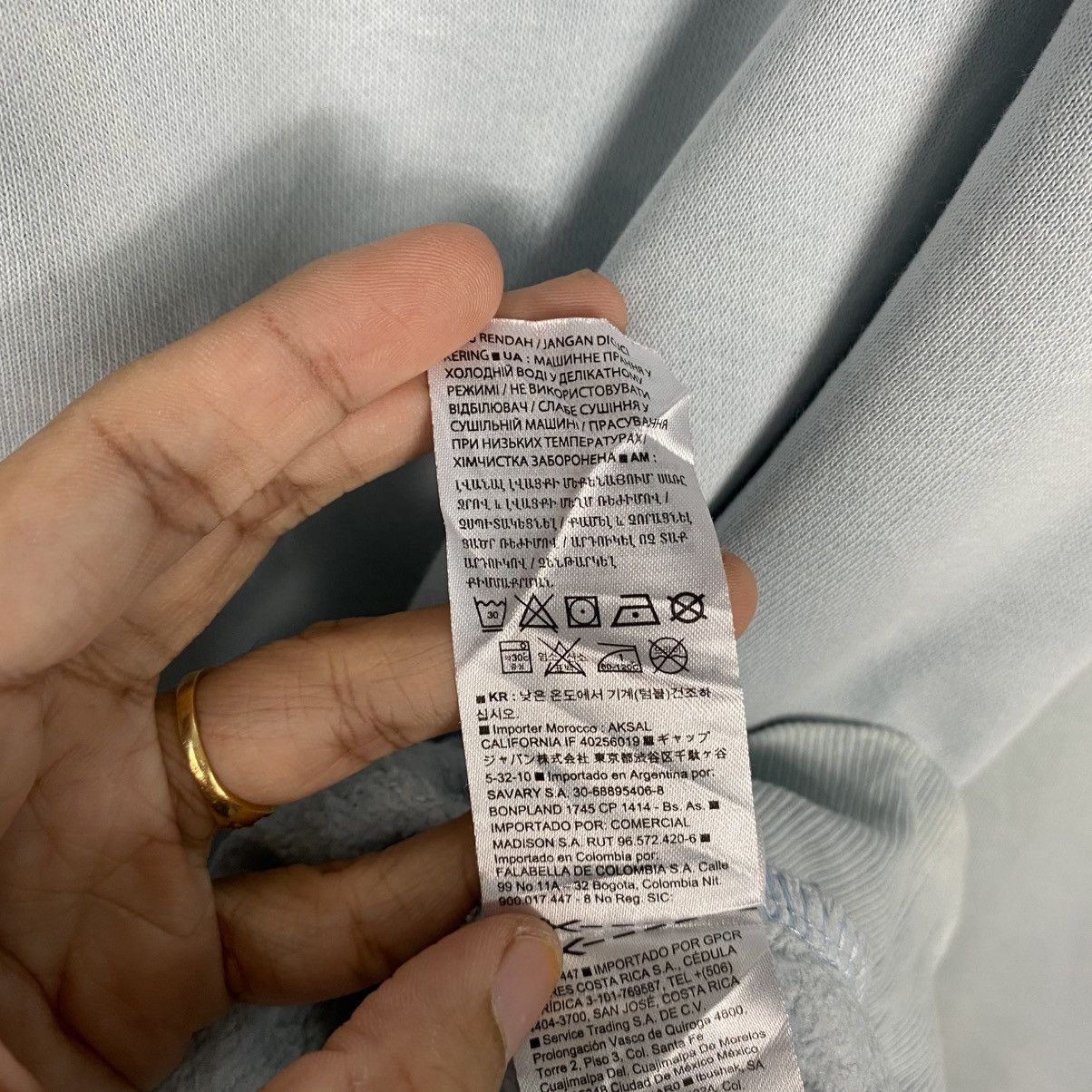 Japanese Brand 📌Baby Blue Gap Hoodie Pull Over Embroidery Size US L / EU 52-54 / 3 - 20 Thumbnail