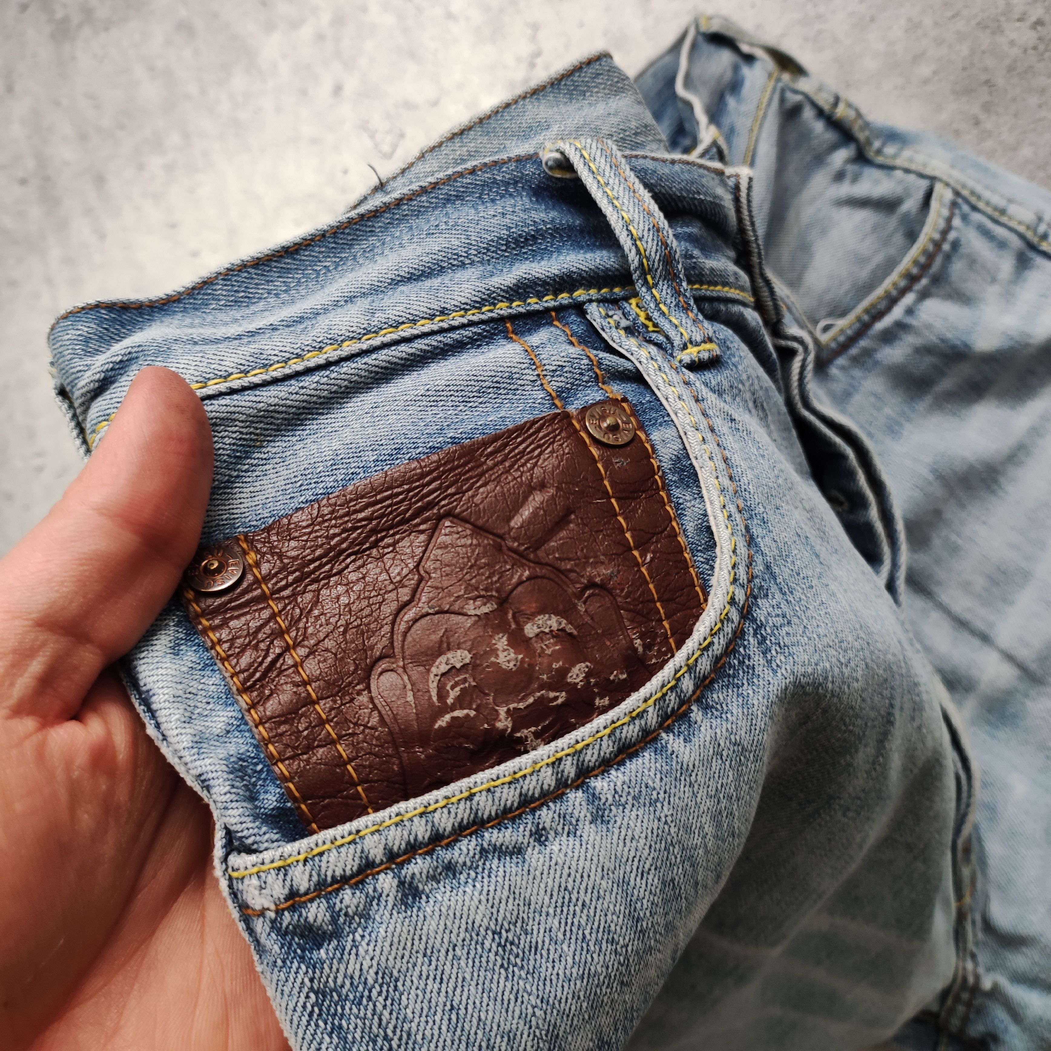 Evisu × Japanese Brand Japanese Brand Evisu Japan Classic Double Logo Denim Shorts Size US 34 / EU 50 - 8 Thumbnail