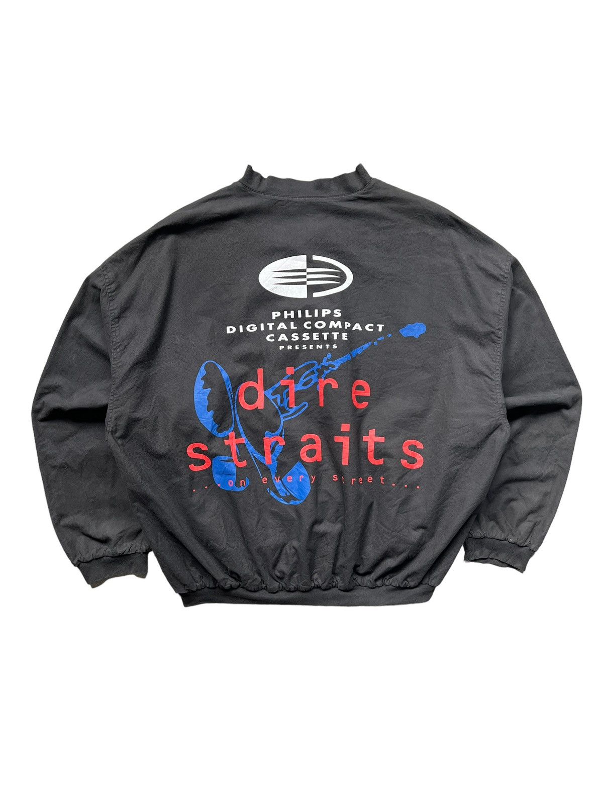 image of Vintage Memorabilia Dire Straits 1991 Tour Bomber Jacket in Black, Men's (Size 2XL)