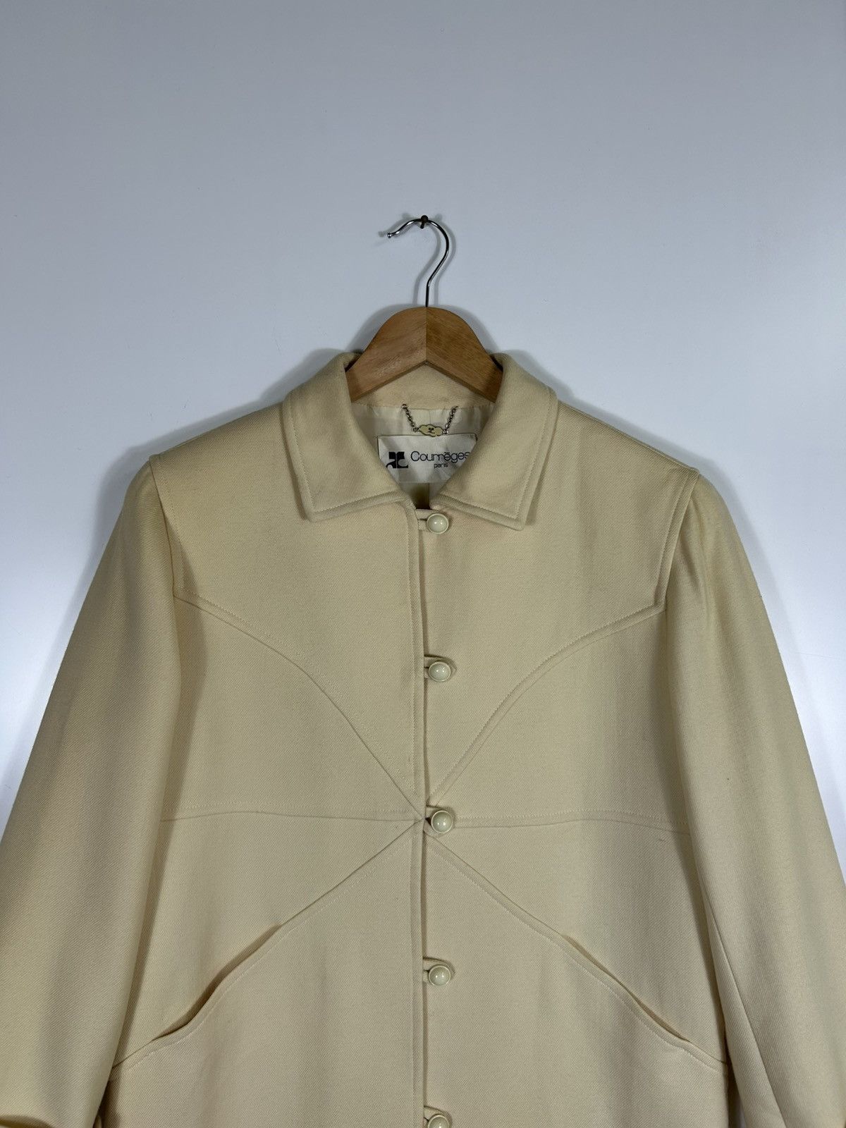 Courreges ⚡️Vintage Courreges Paris Wool Button Long Coat Jacket Size S / US 4 / IT 40 - 4 Thumbnail