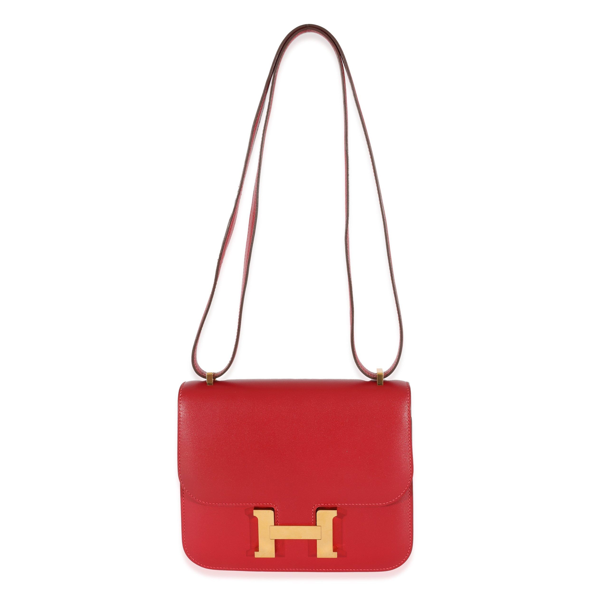 image of Hermes Rouge Casaque Swift Constance 18 Ghw in Red, Women's