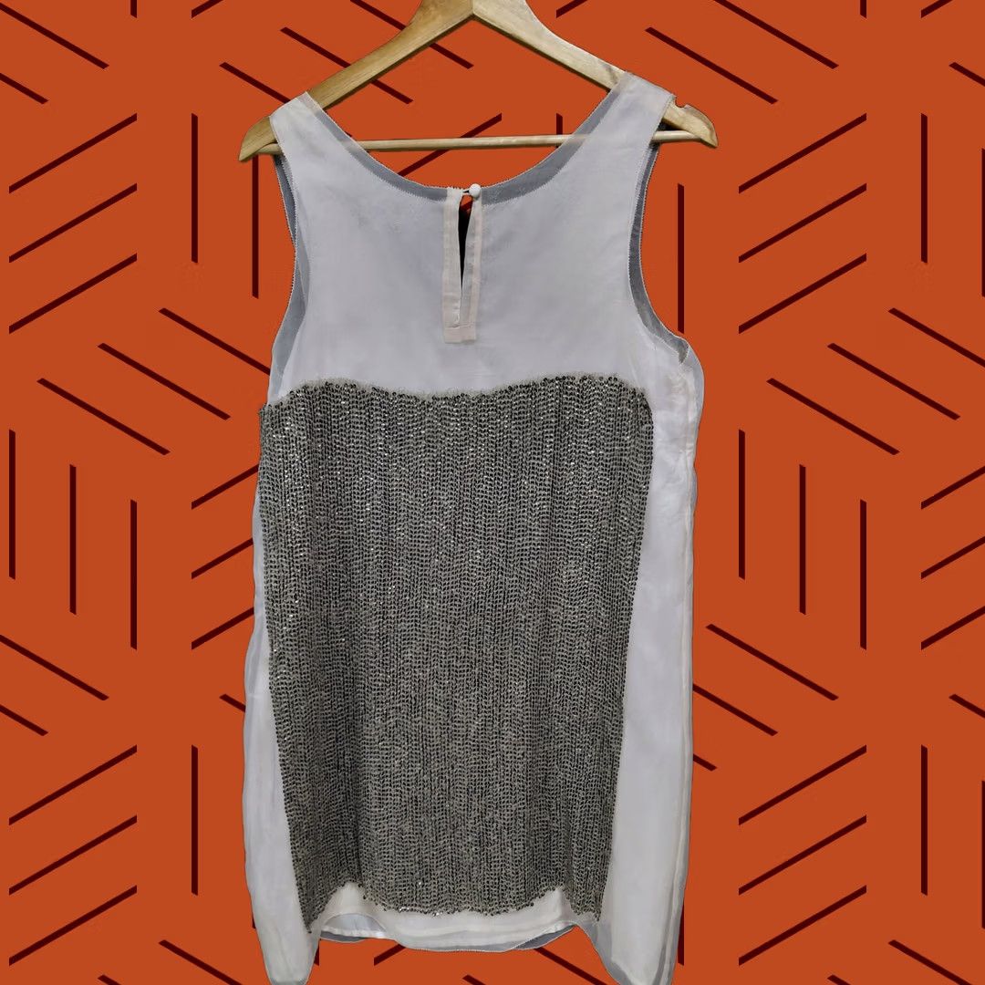 Vintage J.Crew Collection Dress Womens 12 Gray Silk Sequin Solid Sleeveless Size Size XL / US 12-14 / IT 48-50 - 1 Thumbnail