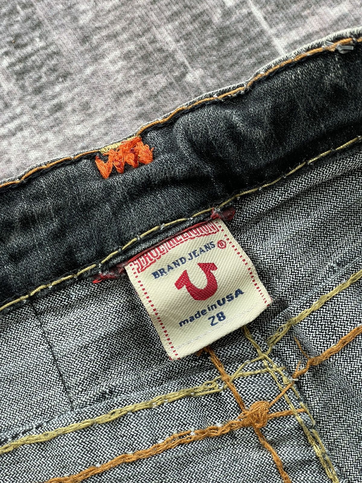True Religion TRUE RELIGION RICKY SUPER QT ORANGE YELLOW DOUBLE STITCH Size US 28 / EU 44 - 7 Thumbnail