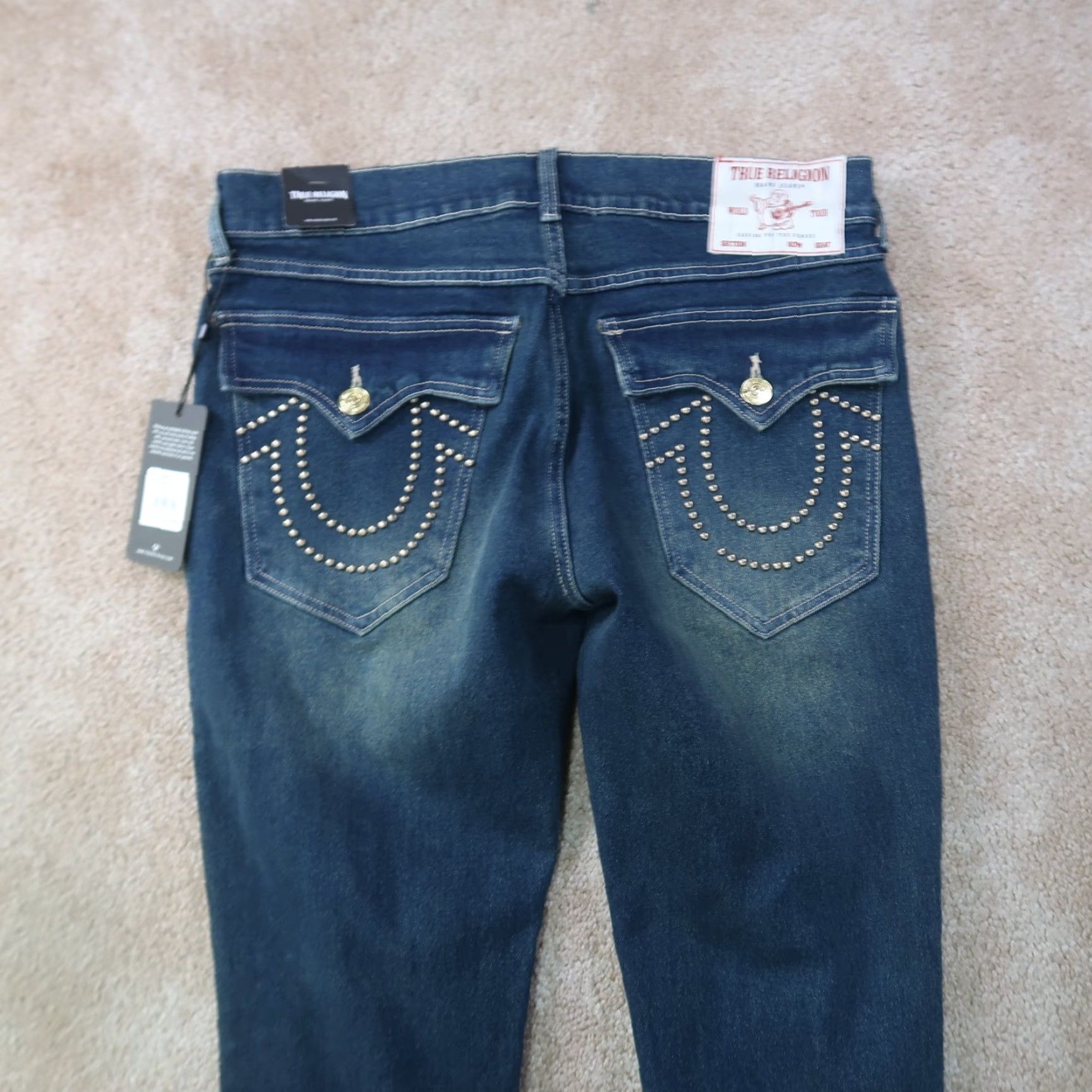 True Religion VINTAGE is not applicable; True Religion Geno Slim Jeans Men's 32x32 Jeans Slim 5-Pocket Blue New with Tags Size US 32 / EU 48 - 7 Thumbnail
