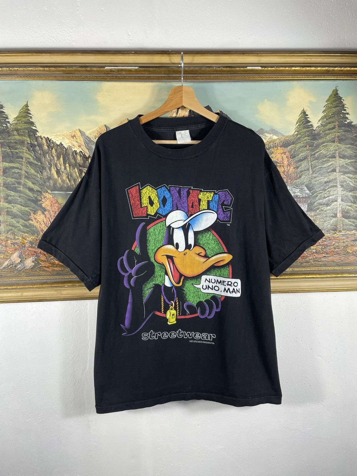 Vintage × Warner Bros Vintage 1992' Loonatic Logo Print Looney Tunes T shirt tee Size US XL / EU 56 / 4 - 1 Thumbnail