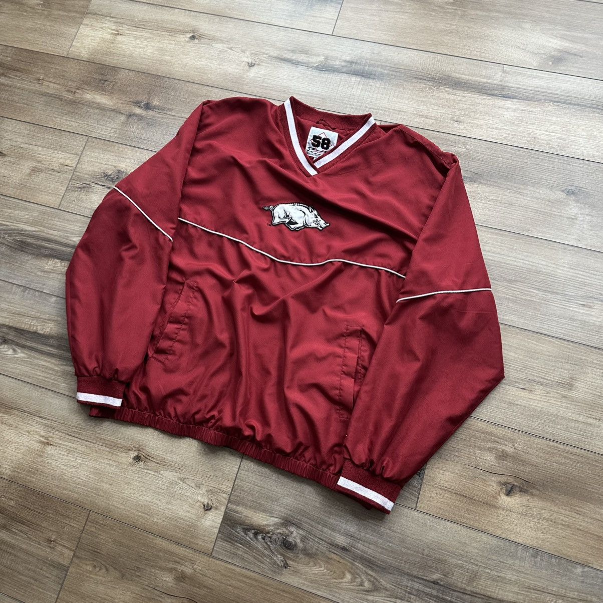 Other Vintage 90s Arkansas Razorbacks Red Windbreaker Pullover Size US XXL / EU 58 / 5 - 3 Thumbnail