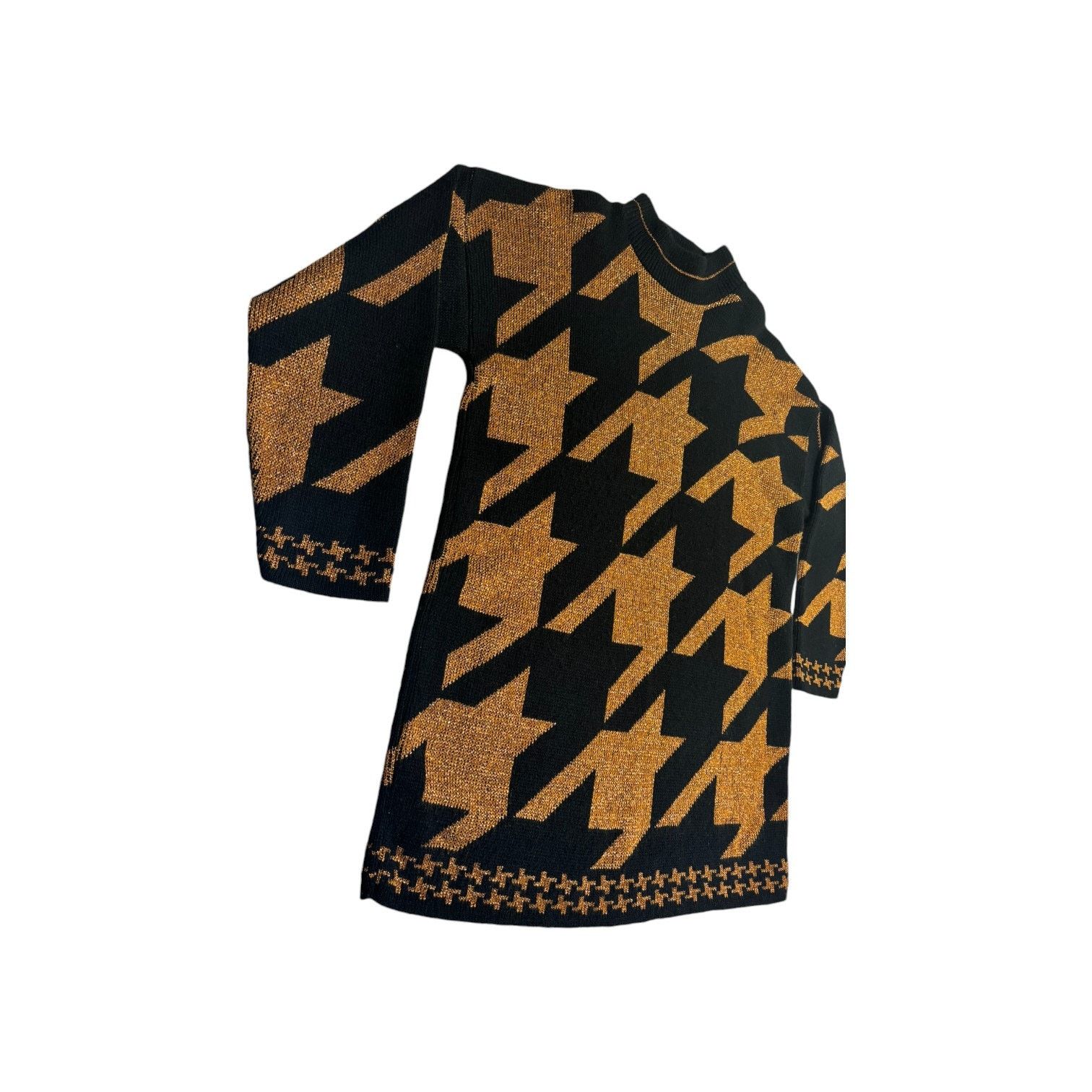 Other Vintage 80s Dana Scott Black Orange Metallic Sweater Dress M Size M / US 6-8 / IT 42-44 - 6 Thumbnail