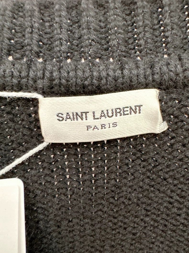 Saint Laurent Paris Saint Laurent Paris Black logo cardigan sweater Size US L / EU 52-54 / 3 - 3 Thumbnail