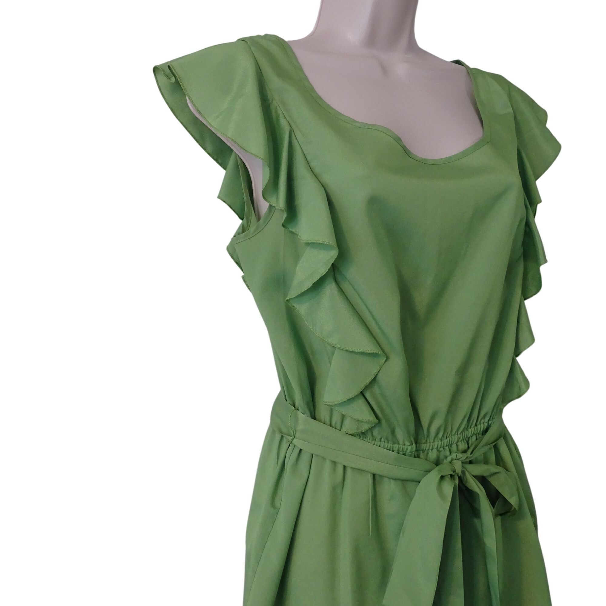 Banana Republic Banana Republic Women Green Ruffle Front Peplum Top Size M Size M / US 6-8 / IT 42-44 - 3 Thumbnail