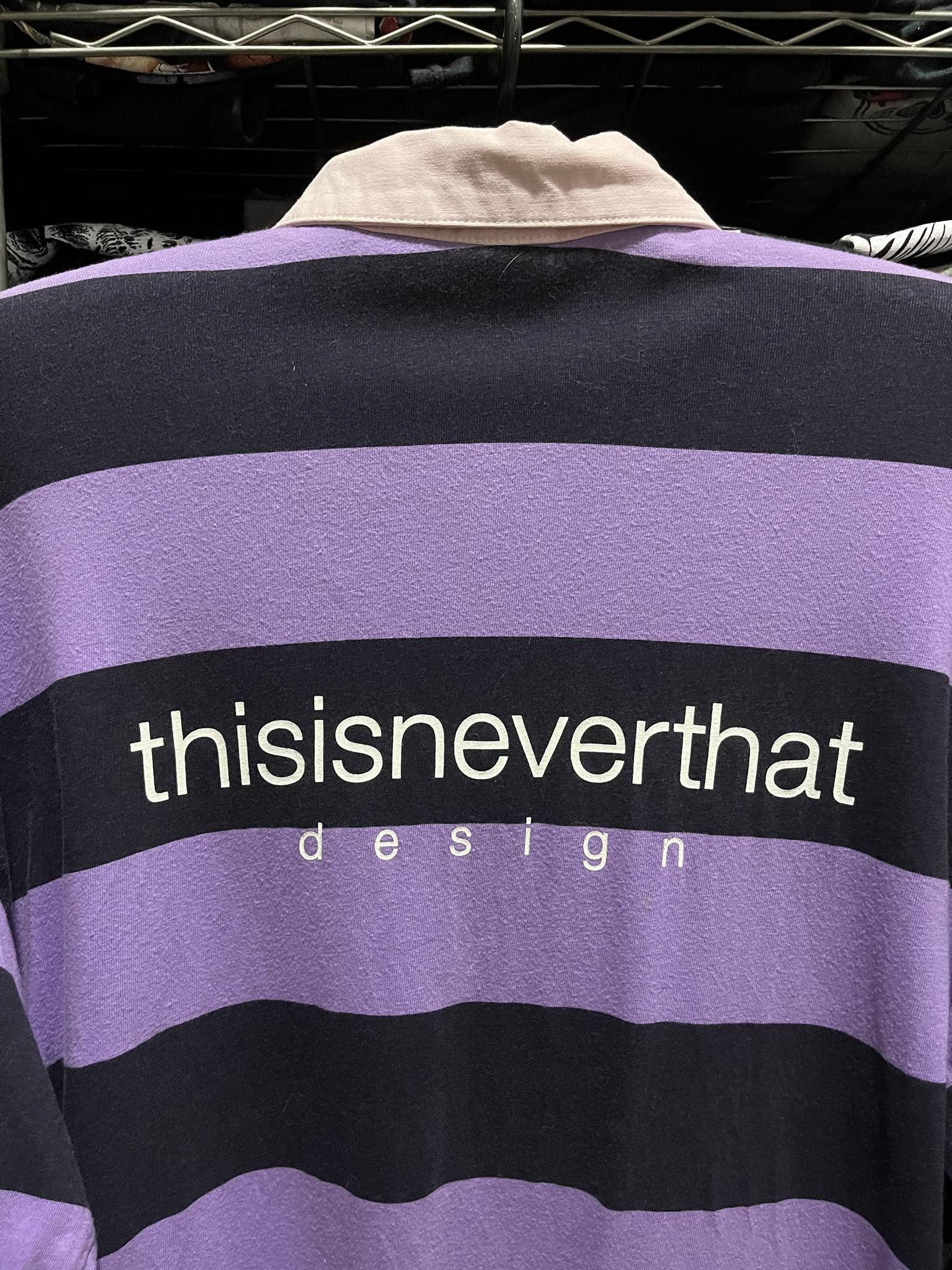 thisisneverthat Thisisneverthat Design Purple Black Striped Polo Shirt Size US M / EU 48-50 / 2 - 4 Thumbnail