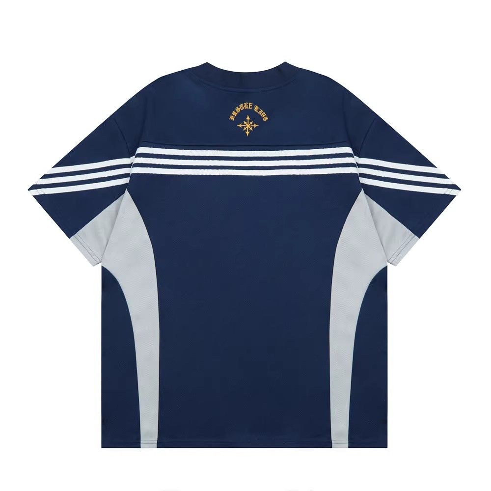 Band Tees × Japanese Brand Men's letter embroidered stitching V-neck sports T-shirt Size US M / EU 48-50 / 2 - 2 Thumbnail