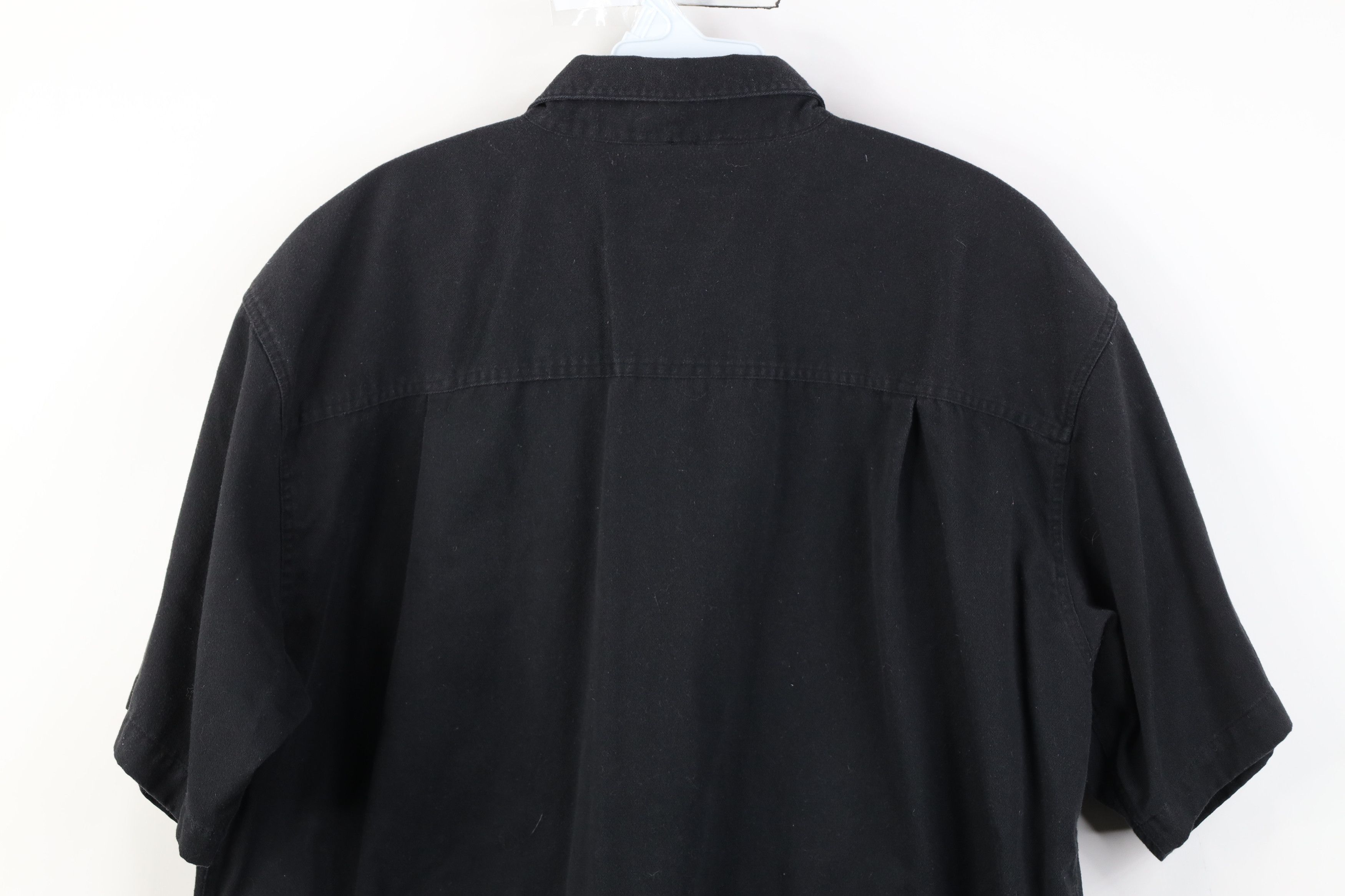 Vintage Vintage 90s Streetwear Short Sleeve Button Down Shirt Black Size US XL / EU 56 / 4 - 11 Thumbnail