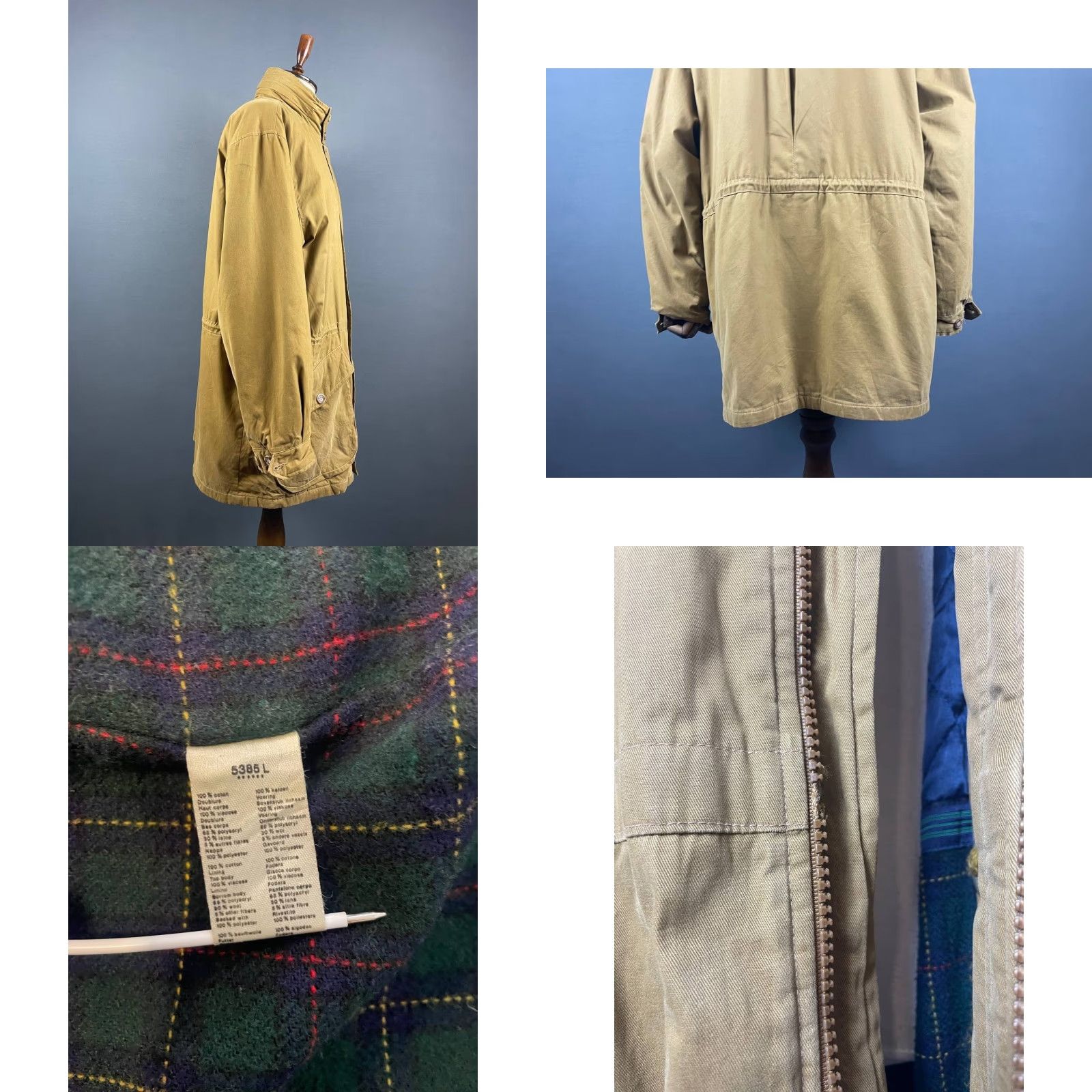 Lacoste Lacoste Jacket Mens Regular Size 6 Beige Cotton Full Zip Mid-Length Winter Warm Long Sleeve Sports Outdoor Regular Mens Beige Lacoste Jacket Size US S / EU 44-46 / 1 - 9 Thumbnail