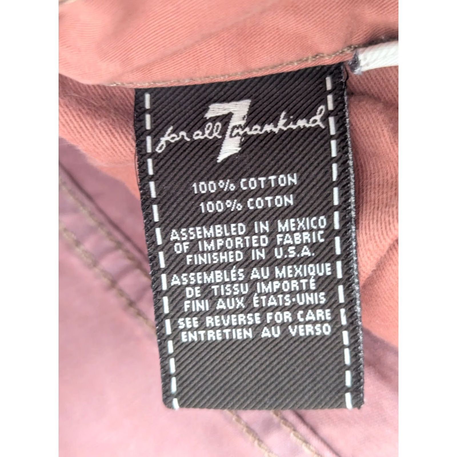 7 For All Mankind 7 For All Mankind Jeans Straight Pink 34 Men Regular Denim Cotton Polyester Spandex 5-Pocket Logo Button Zip Casual Size US 34 / EU 50 - 7 Thumbnail