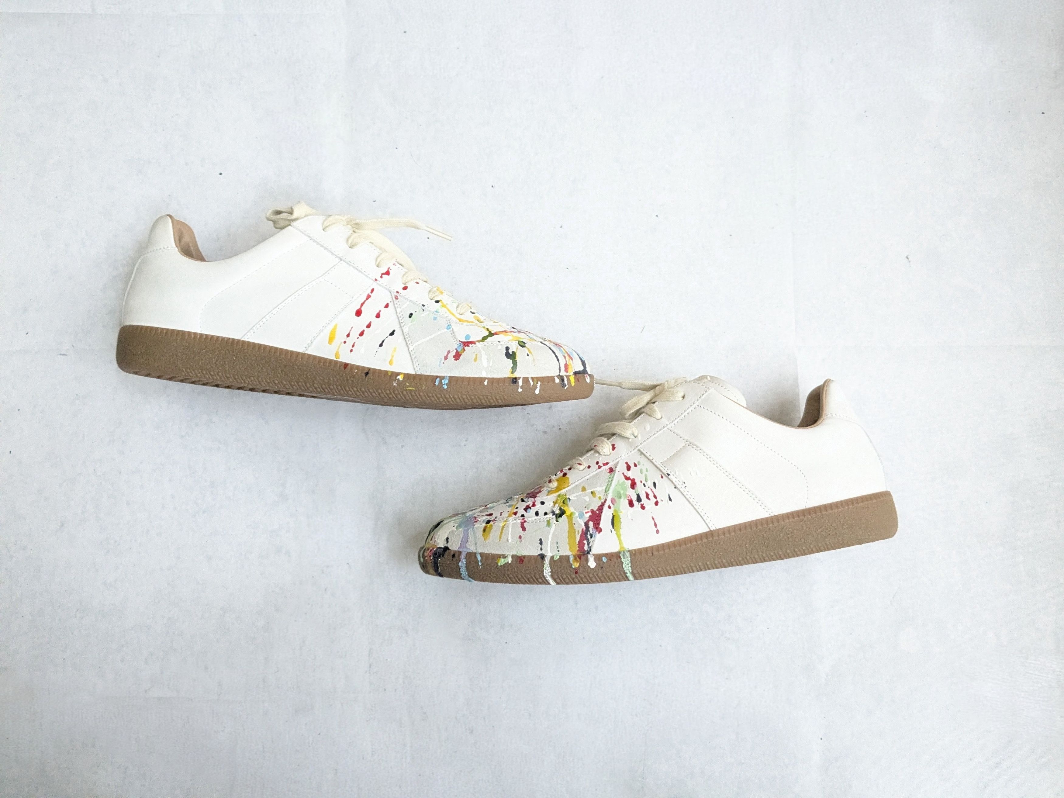 Maison Margiela Maison Margiela Gat Replica White Paint Splatter 11 44 Size US 11 / EU 44 - 1 Thumbnail
