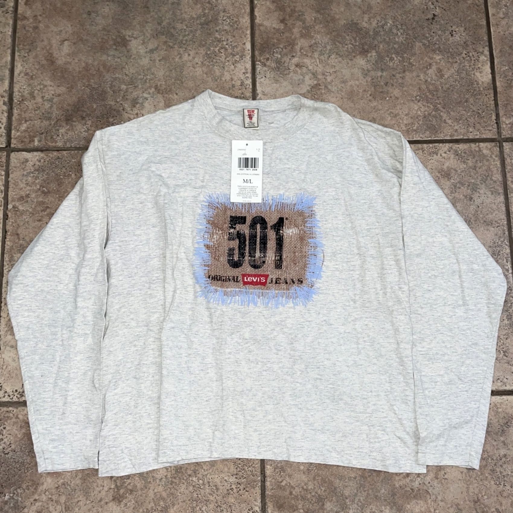 Levi's VINTAGE 1991 Levi's 501 Long Sleeve T-Shirt Womens M/L Shirt Womens M/L 1990s Size M / US 6-8 / IT 42-44 - 2 Thumbnail