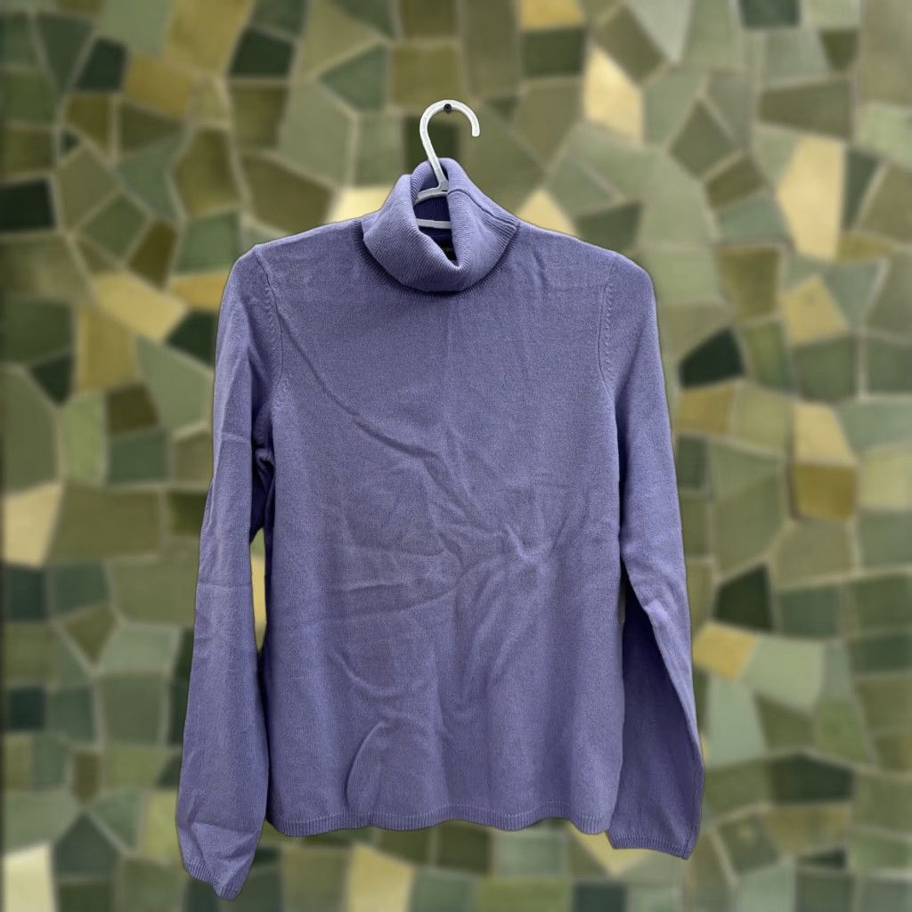 Vintage Sutton Studio Womens Sweater Size Large Wisteria Purple Turtleneck Cashmere NWTs Size L / US 10 / IT 46 - 1 Thumbnail