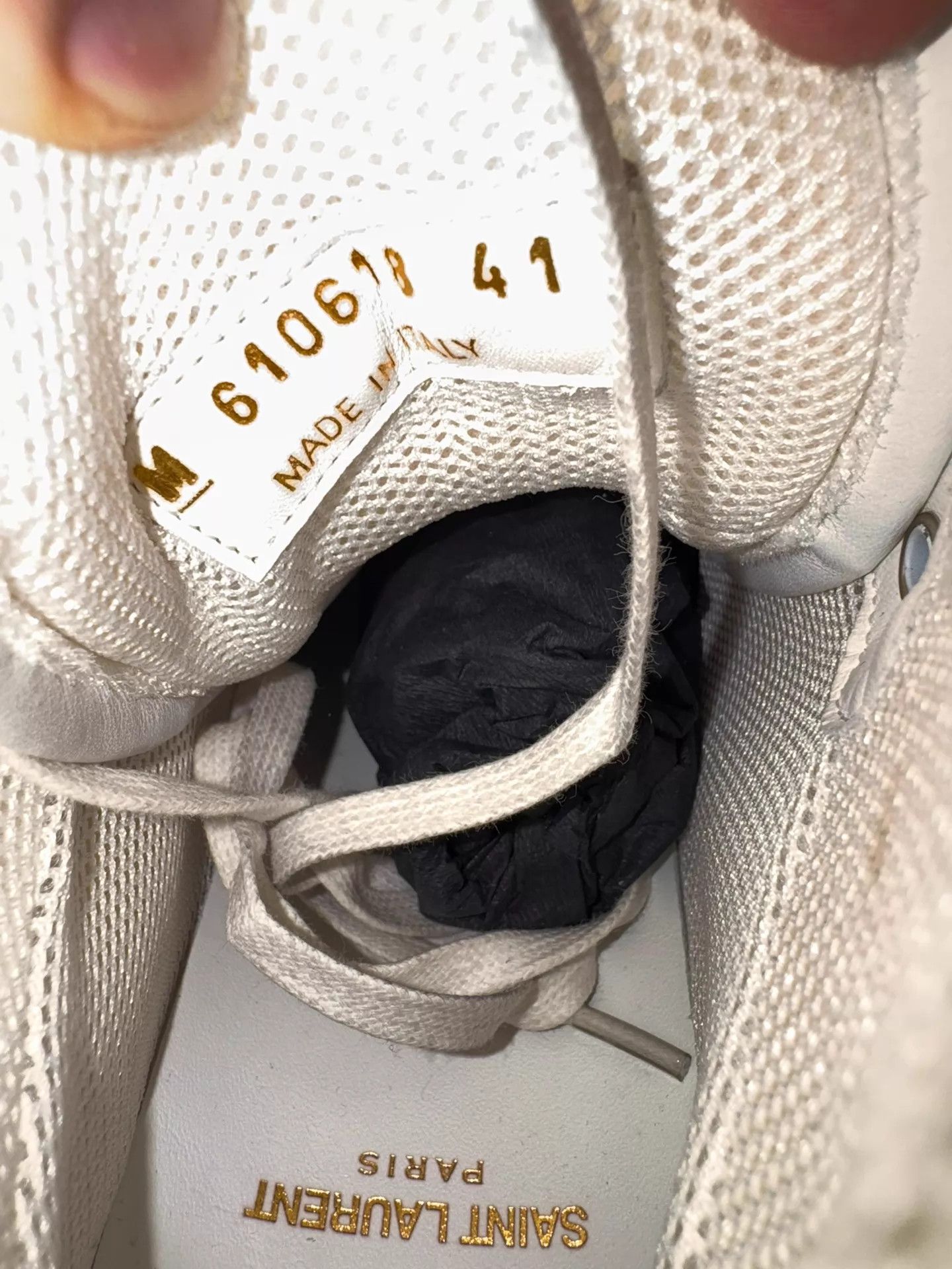 Saint Laurent Paris New SLP White High-Top Gold Logo Sneaker 41 Size US 8 / EU 41 - 7 Thumbnail