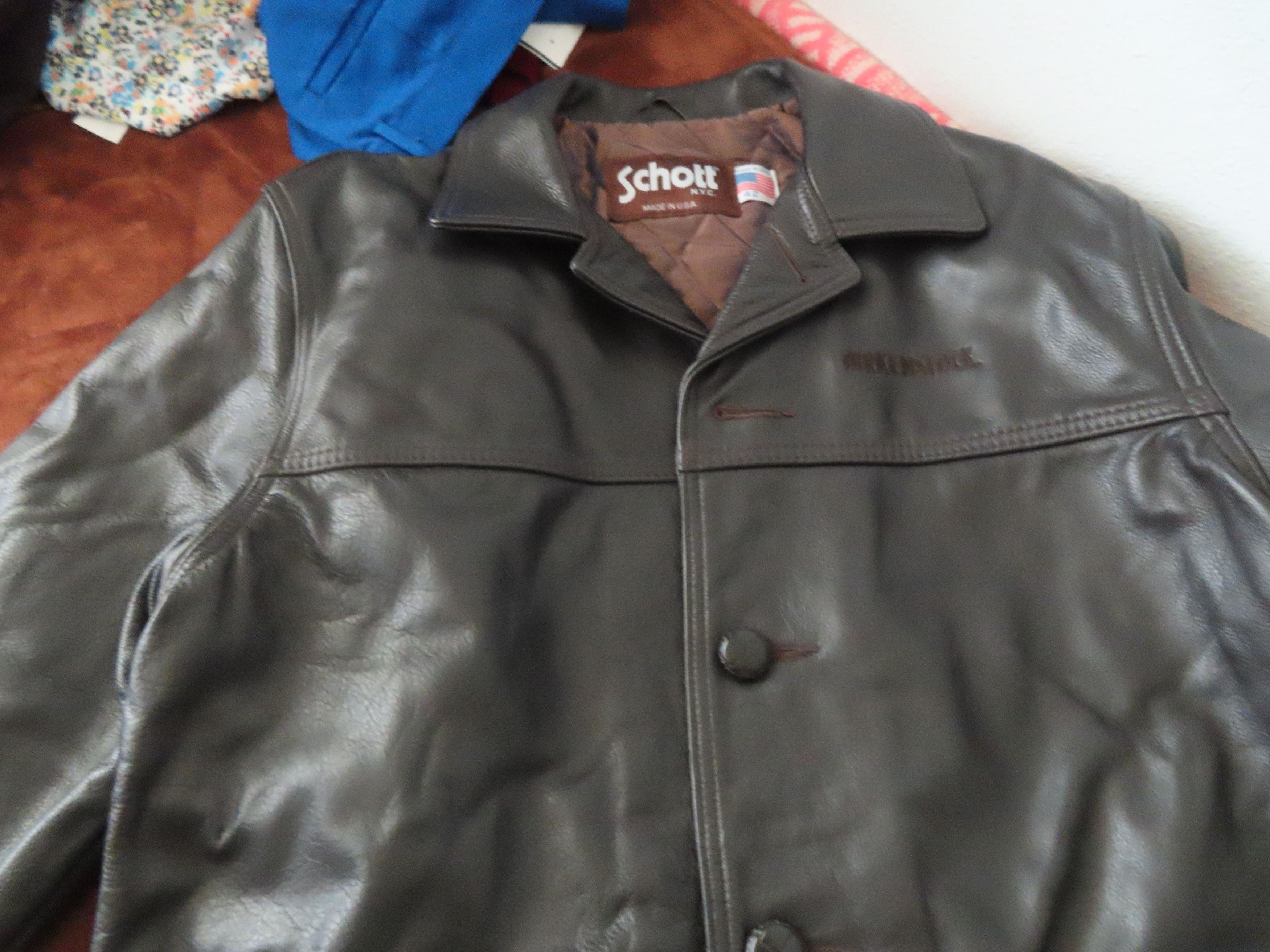 Schott × Vintage Vintage Schott NYC 523 Brown Leather Car Coat Size US L / EU 52-54 / 3 - 3 Thumbnail