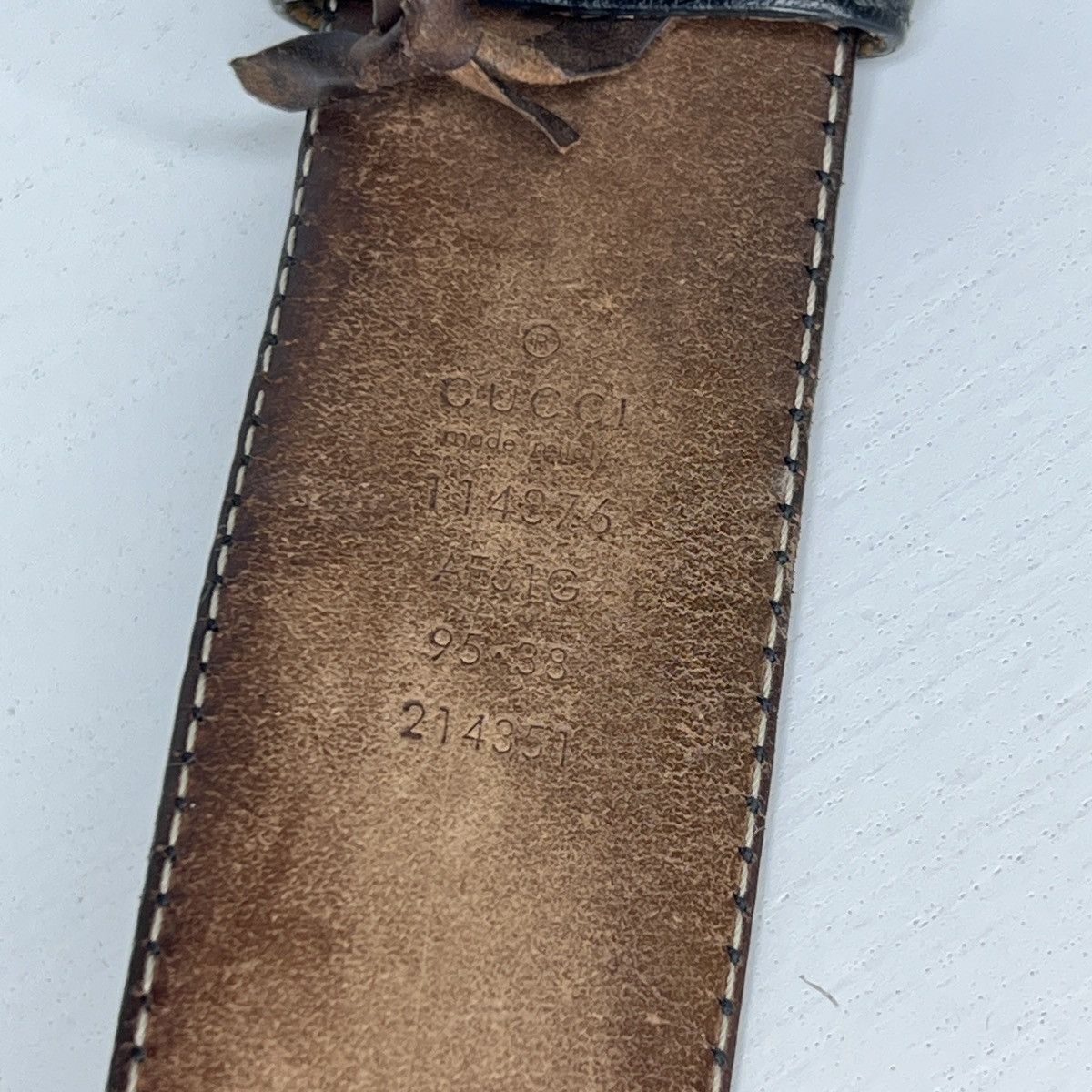 Designer × Gucci Gucci GG Belt Black Leather Monogram Silver Retro Y2K Drill Size ONE SIZE - 7 Thumbnail