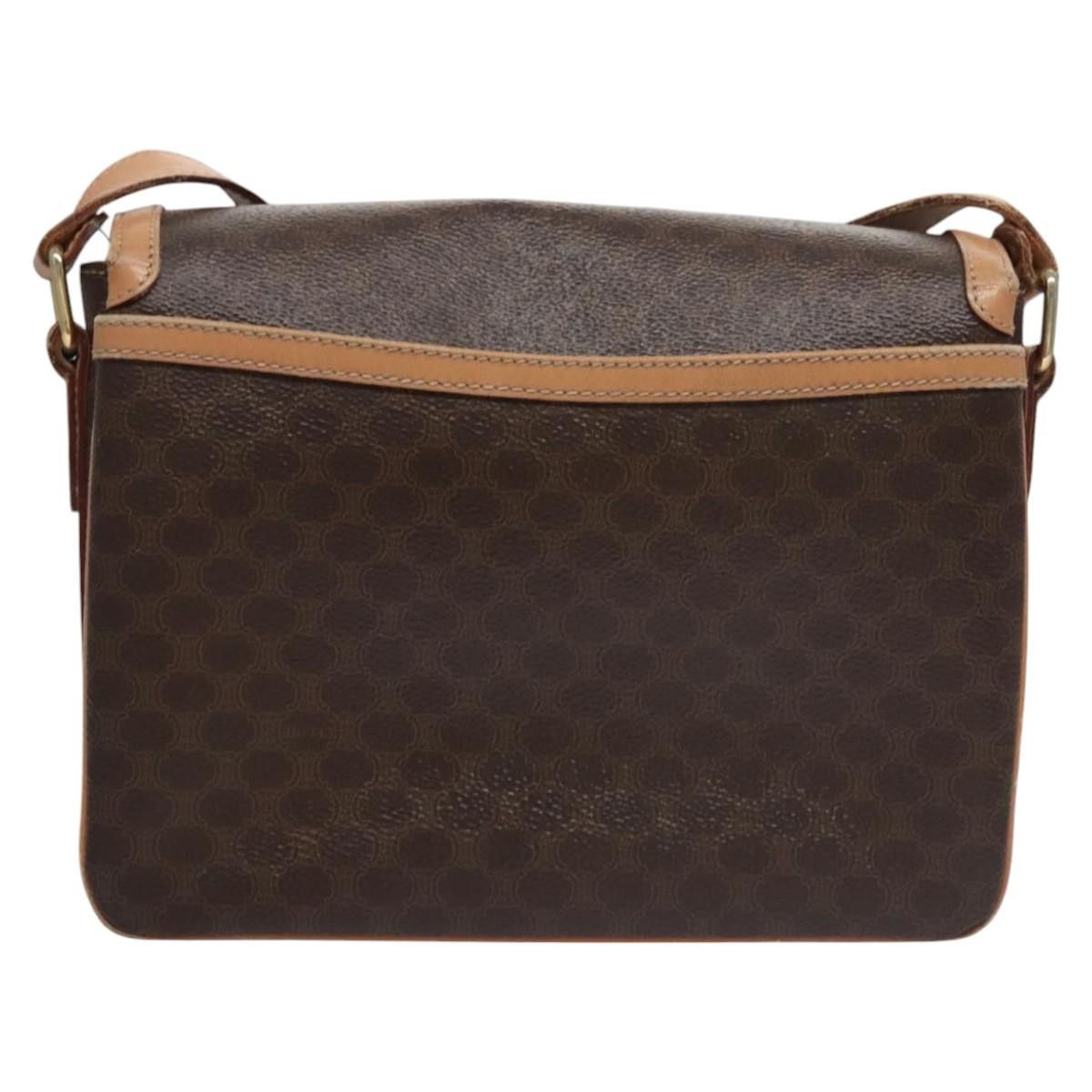 Celine CELINE Macadam Canvas Shoulder Bag Pvc Leather Brown Gold Size ONE SIZE - 3 Thumbnail