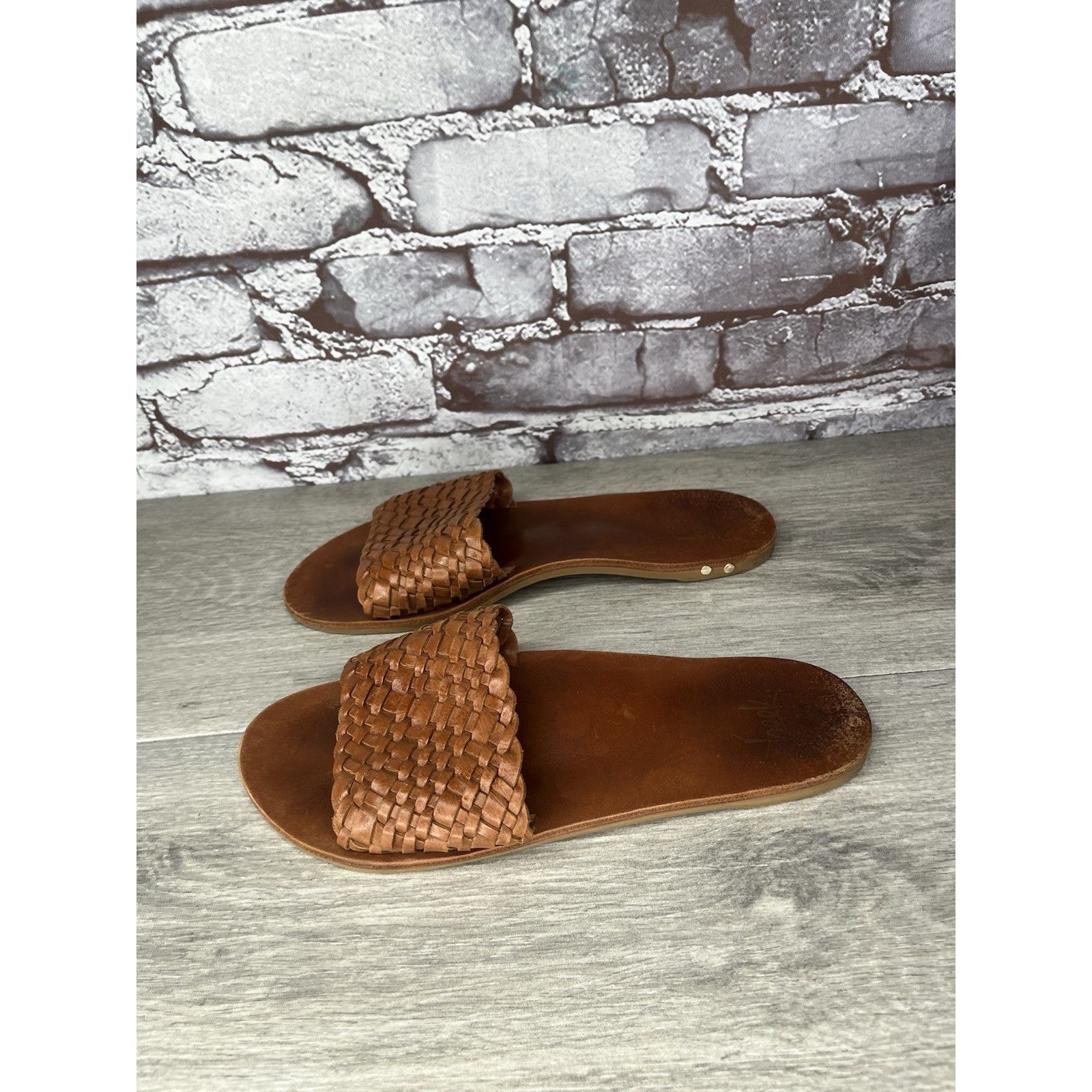 beek Beek Fairy Woven Brown Leather Weaves Flats Slides Sandals W Size US 8 / IT 38 - 2 Thumbnail