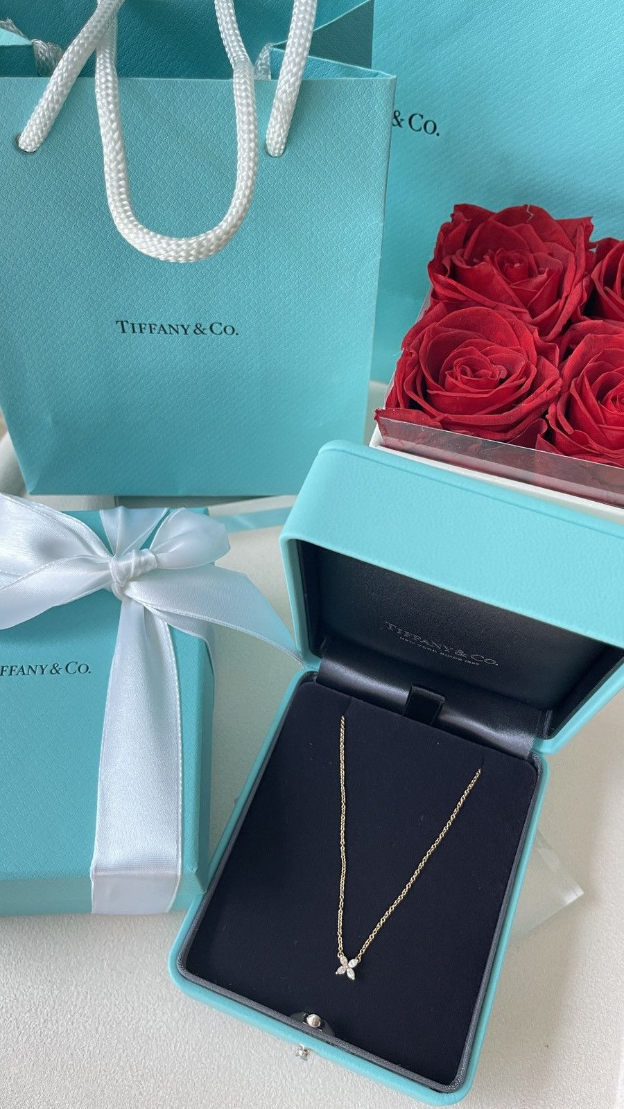 Tiffany & Co. TIFFANY & CO. VICTORIA DIAMOND PENDANT RG MINI 18K 16" $2800 Size ONE SIZE - 1 Thumbnail