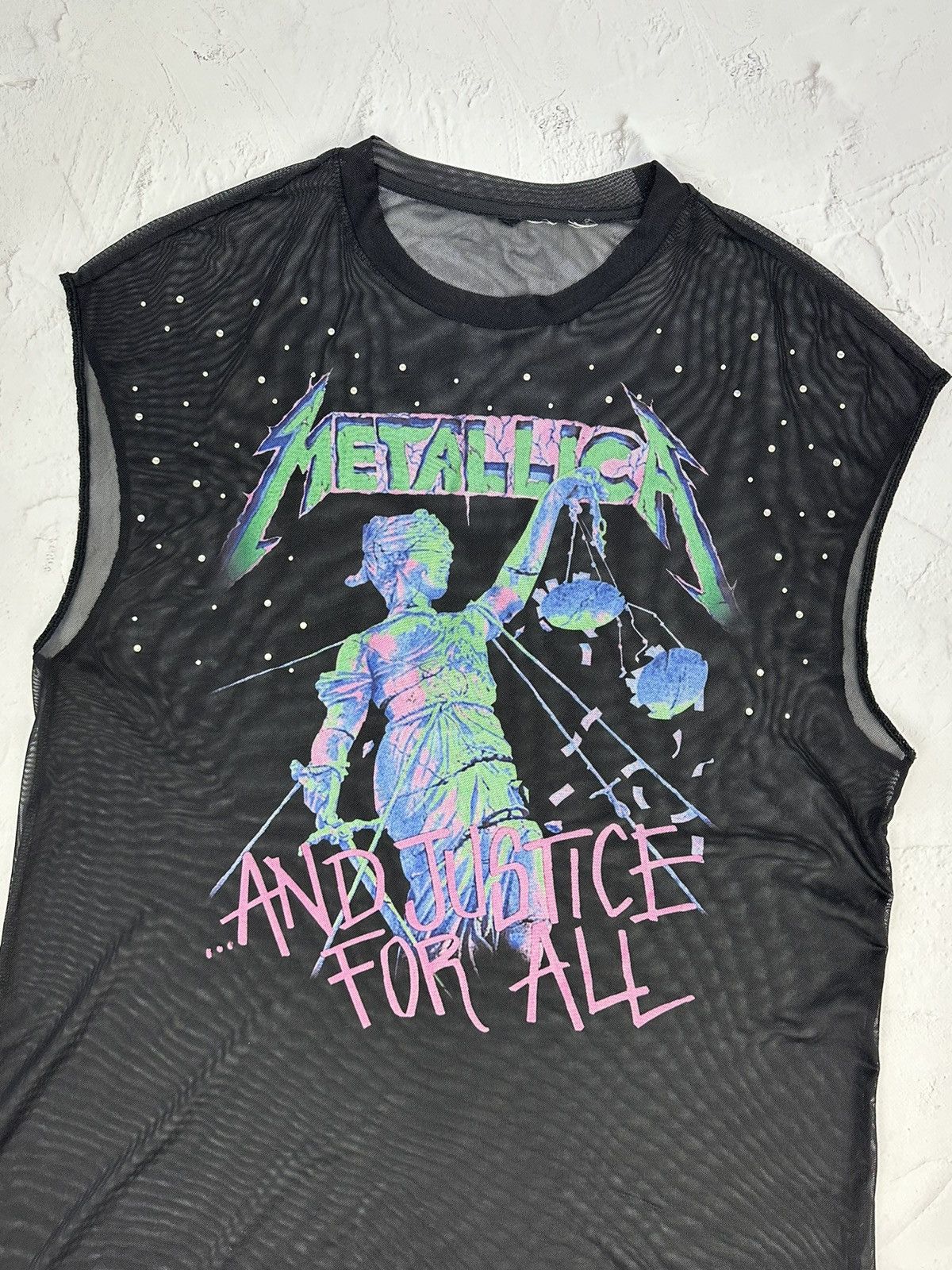 Beauty Beast × If Six Was Nine × Vintage Vintage Metallica Mesh Top Size L / US 10 / IT 46 - 3 Thumbnail